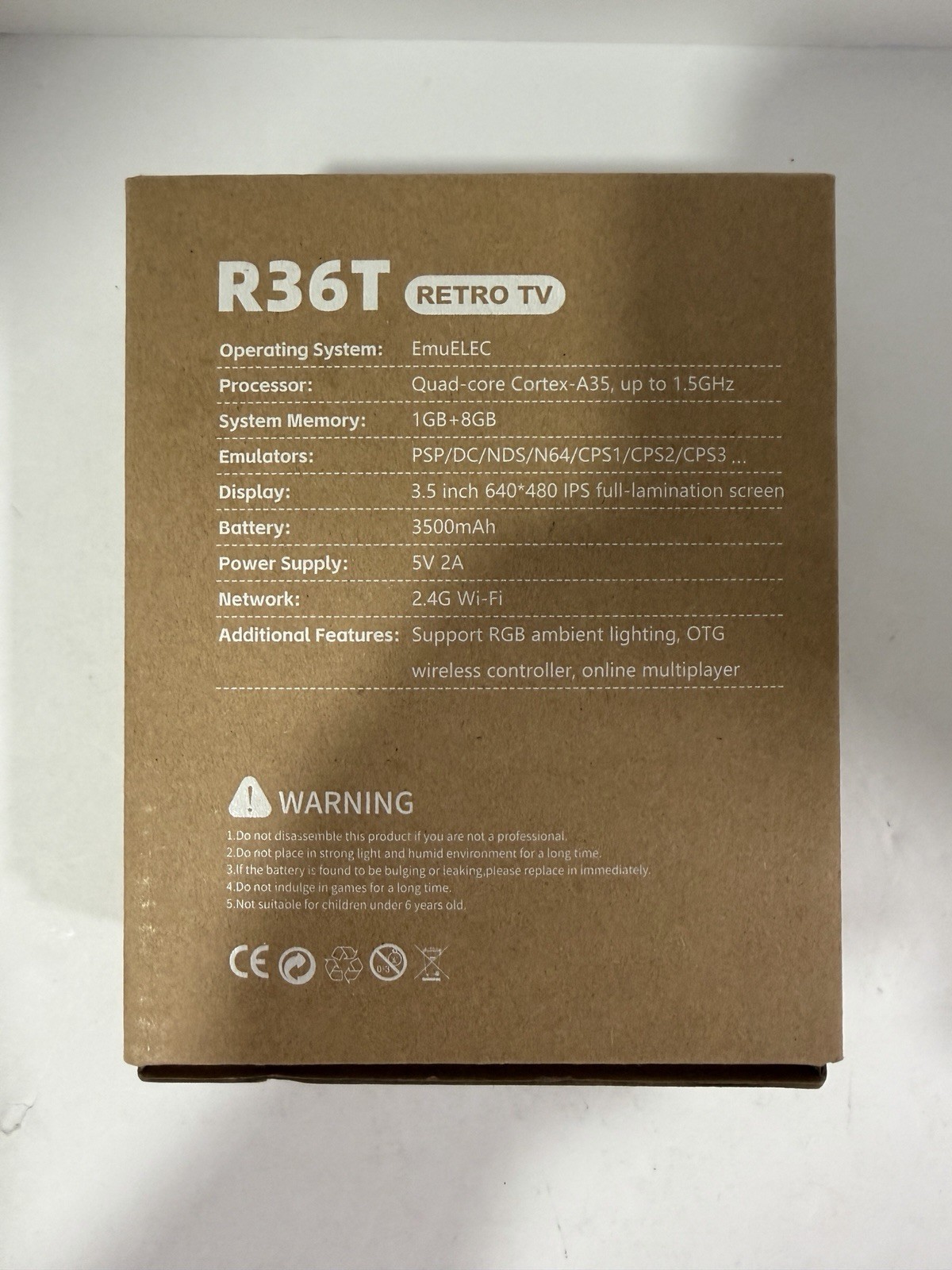 R36T Retro Gaming Console – RED 64GB 3.5″ Screen CRT-Inspired 18000+ Games