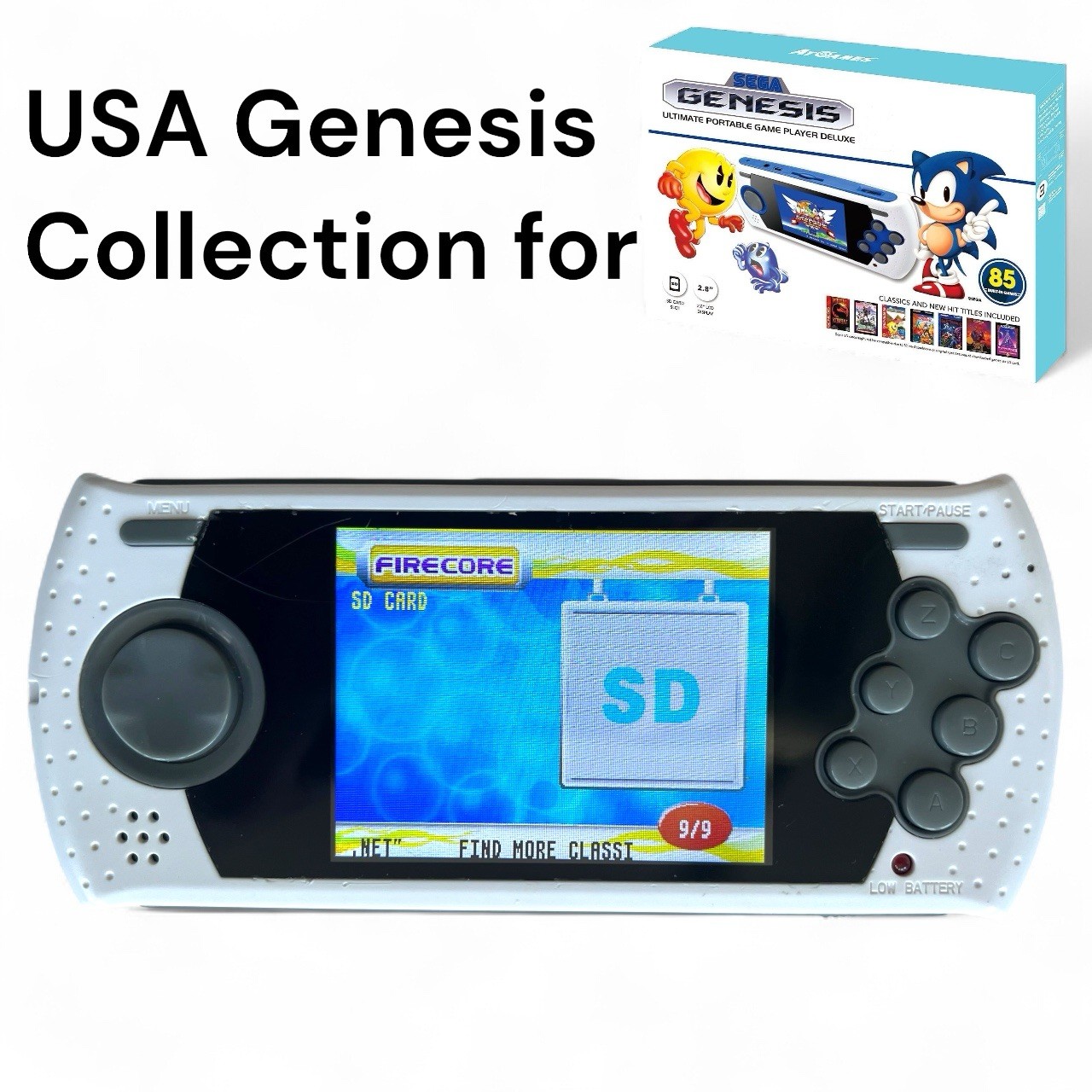 Sega Genesis Ultimate Portable 2GB SD Card w/ USA Game Library + Cover Art Menu