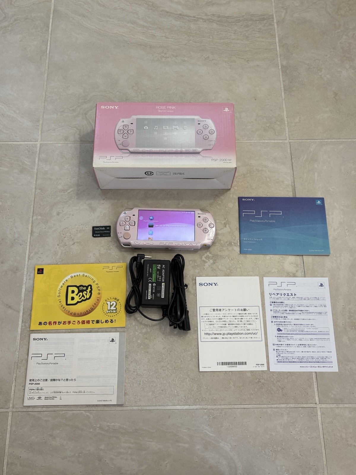 Sony PSP 2000 Console, Pink Near Mint Complete In Box USA Seller