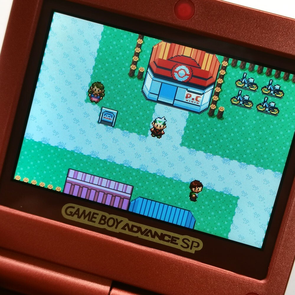 Game Boy Advance SP Red Console modify IPS V5 LCD Backlight Screen 720×480