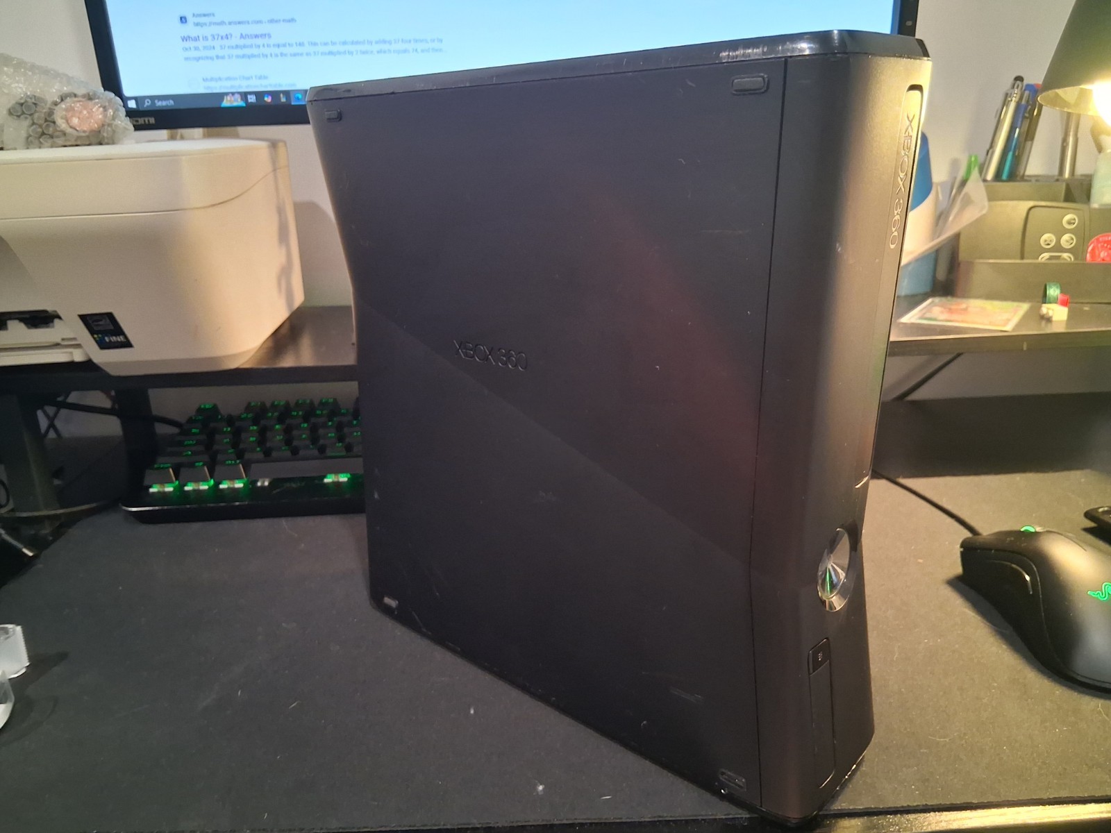 Microsoft Xbox 360 Black Matte Console UNTESTED For Parts Includes 4x…