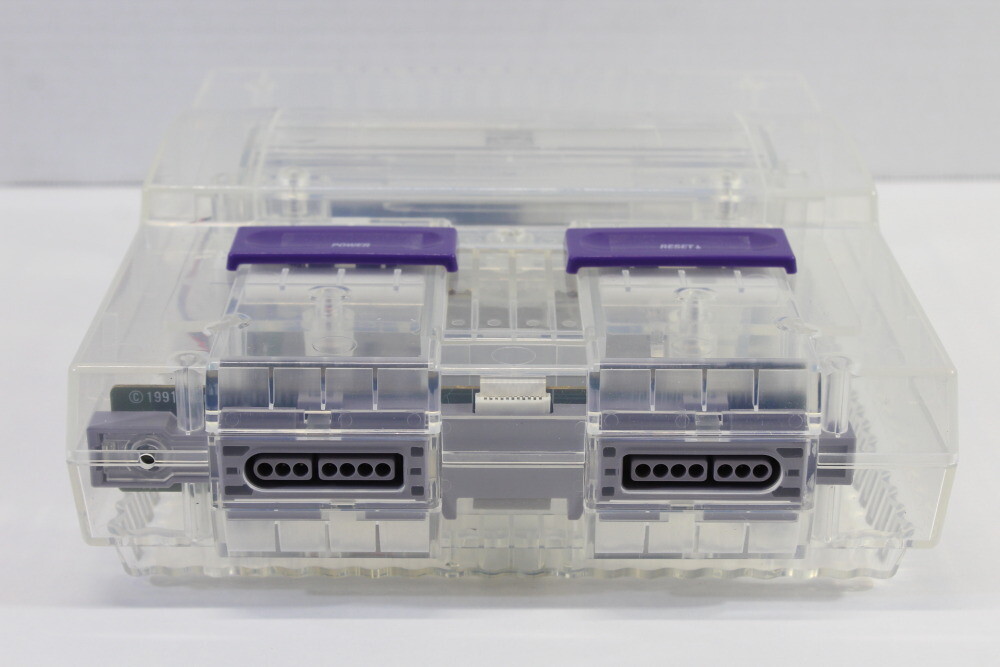 Super Nintendo Transparent Crystal Clear Console SNES SFC Converted AC AV TESTED