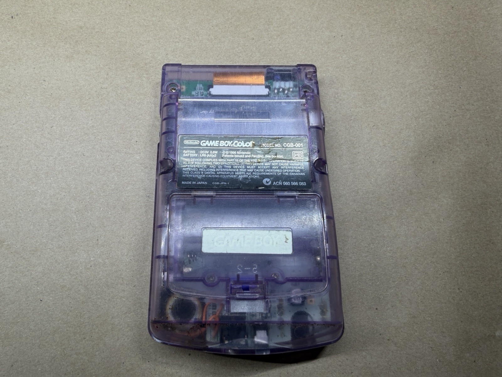 Nintendo Game Boy Color Handheld System Atomic Purple *Has Cosmetic Wear* Tested