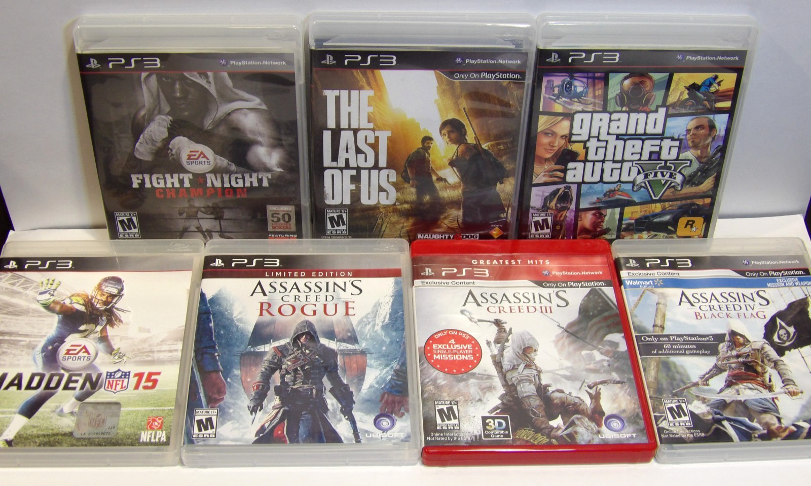 Sony PlayStation 3 PS3 Slim 160GB Console CECH-3001A Bundle with 7 Games & OEM