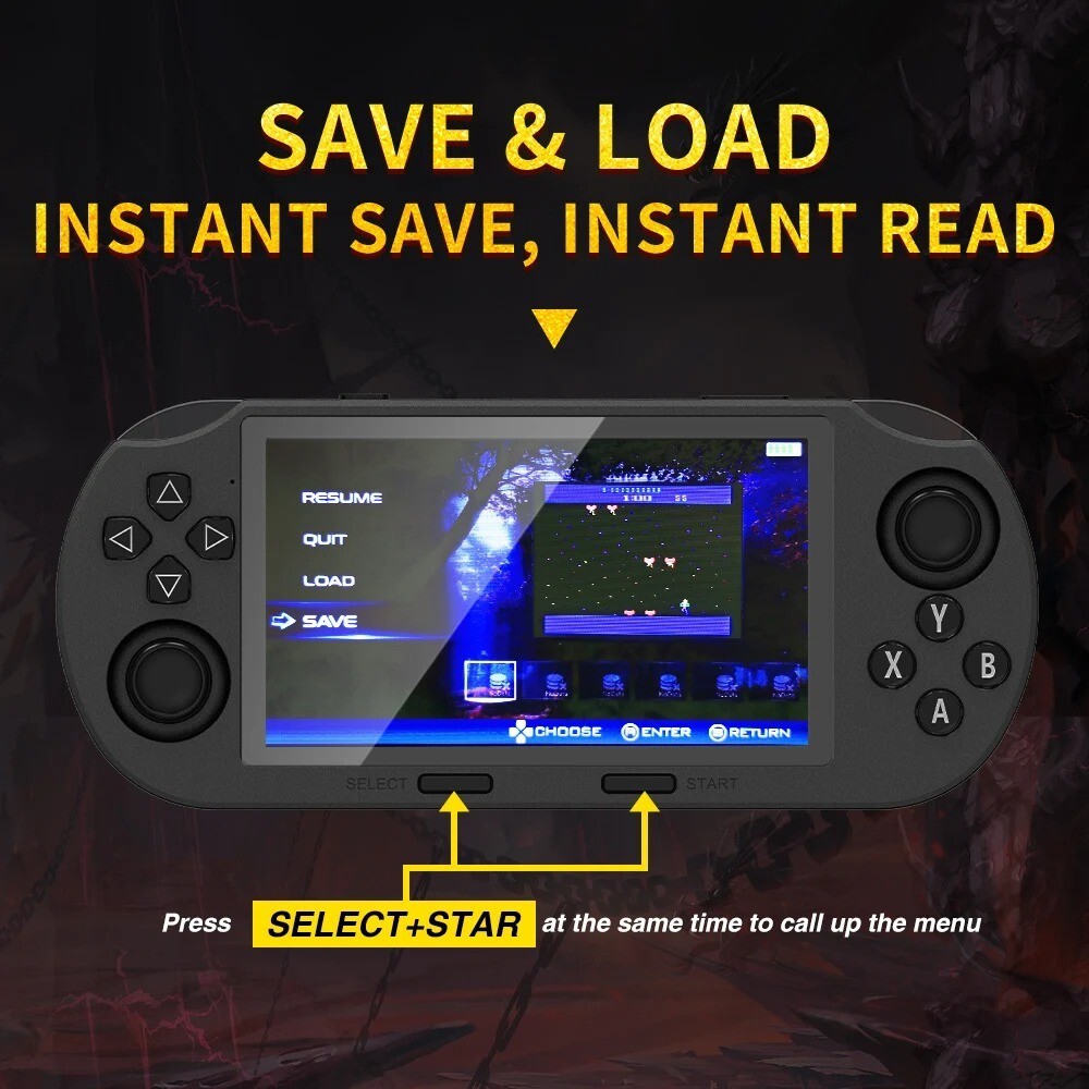 4.5″ Portable Handheld Game Console Player with 20000+Games and 2 Controllers
