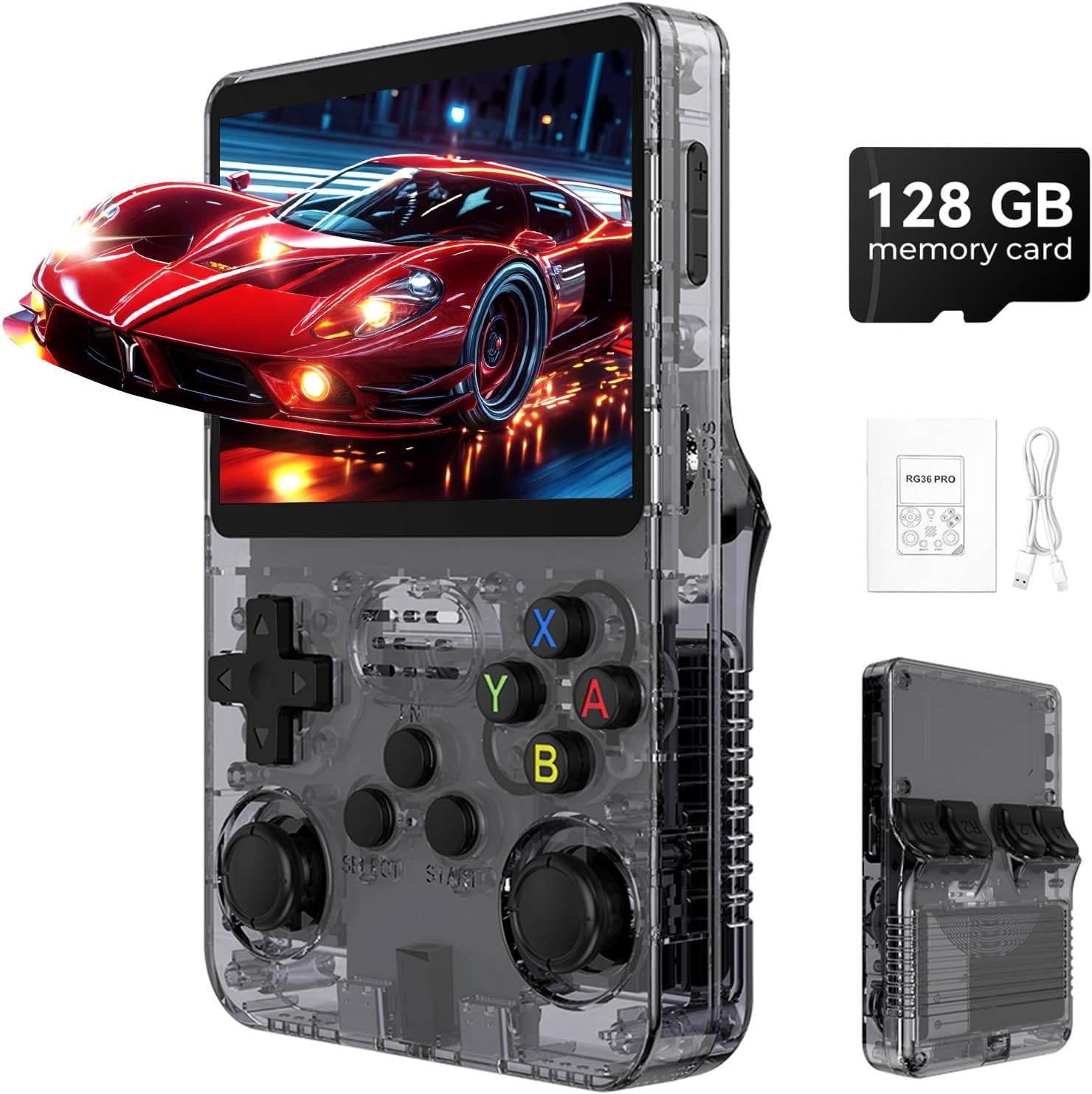 R36s Pro Retro Handheld Game Console, 3.5in IPS , 128GB Preloaded with 40000+…