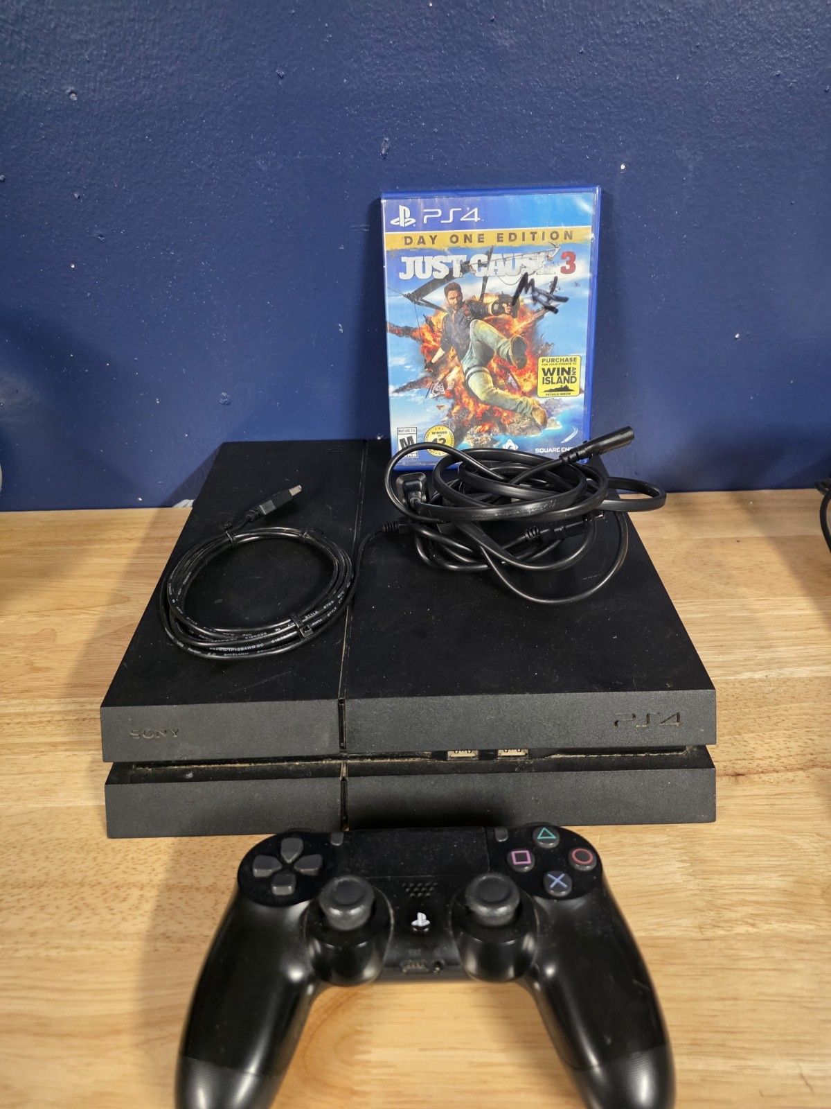 Sony Playstation 4 500GB Black Console PS4 W/ Controller & Cords Tested Working