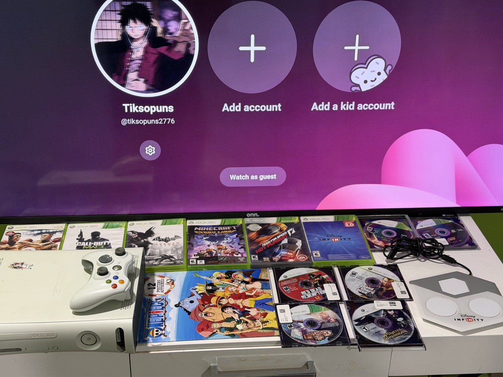 Xbox 360 Core White Console Bundle With 18 Games And Cords
