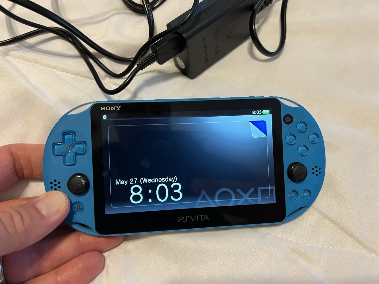 🌊 PS VITA 2000 AQUA BLUE VIBRANT COLOR WITH MINTY CLEAN SCREEN 256GB Bundle 🌊