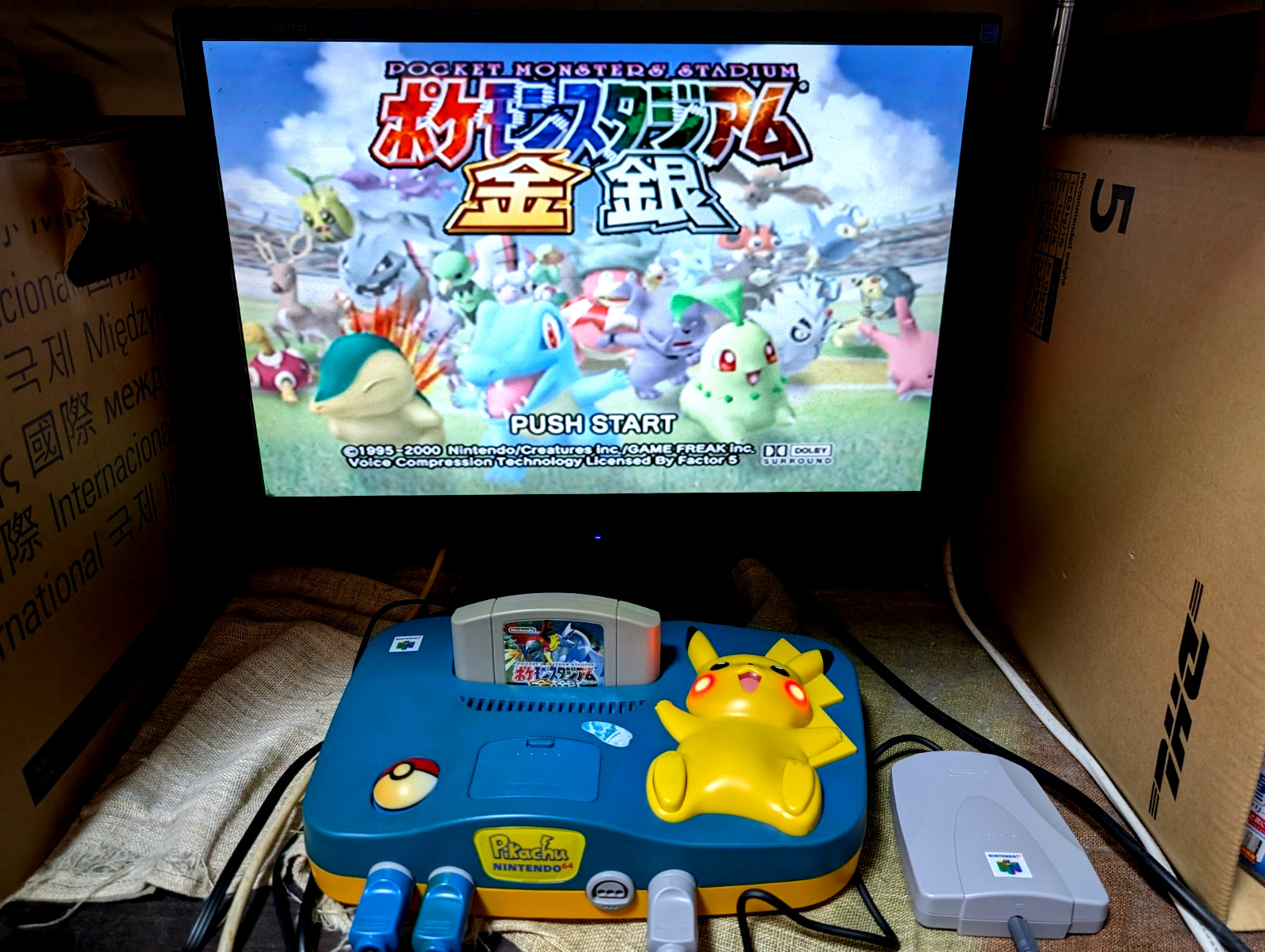 Nintendo 64 Pokemon Pikachu Region Free Console 2Controllers N64 japan