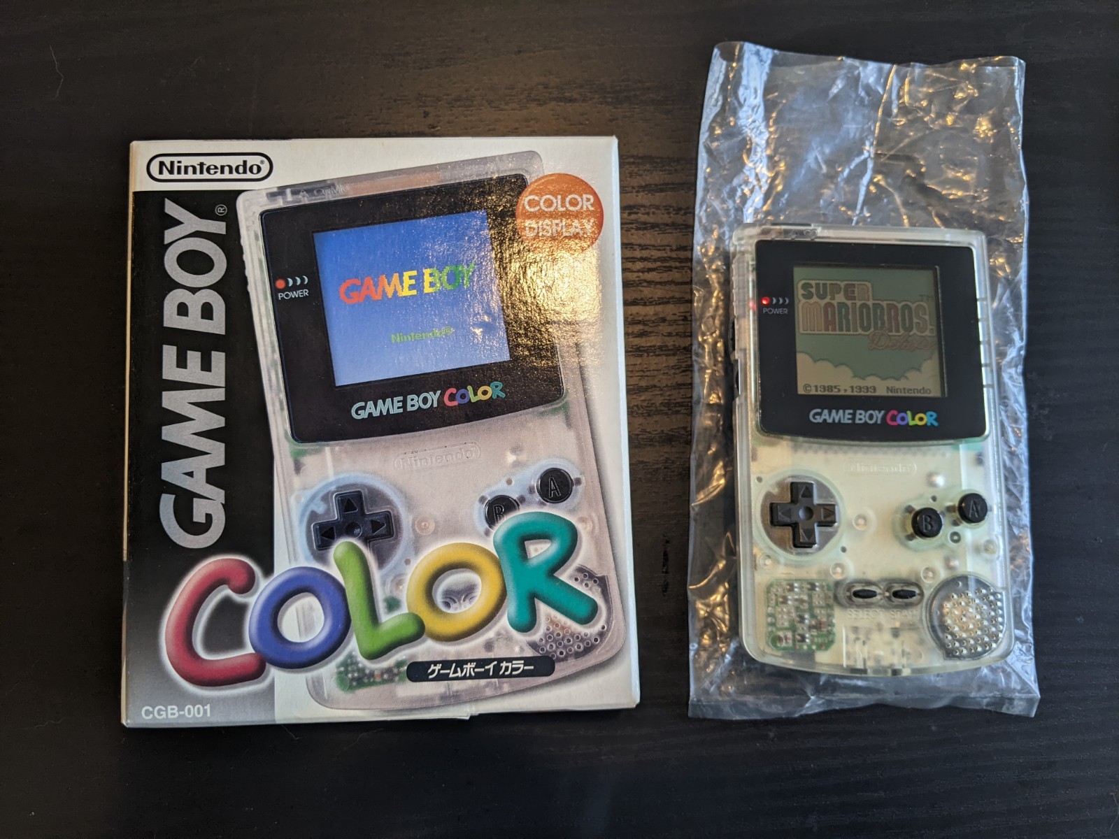 Nintendo Game Boy Color Clear With Japanese Box Recapped and Reconditioned