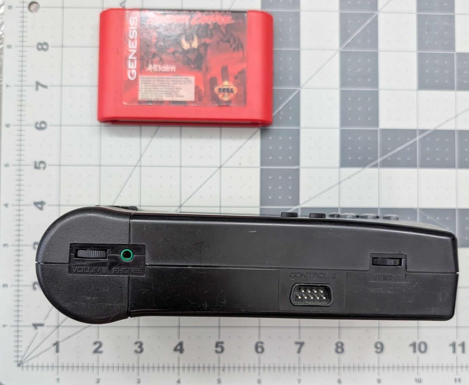 Sega Genesis Nomad Console PLUS Spider-man Venom Maximum Carnage Cartridge RED!
