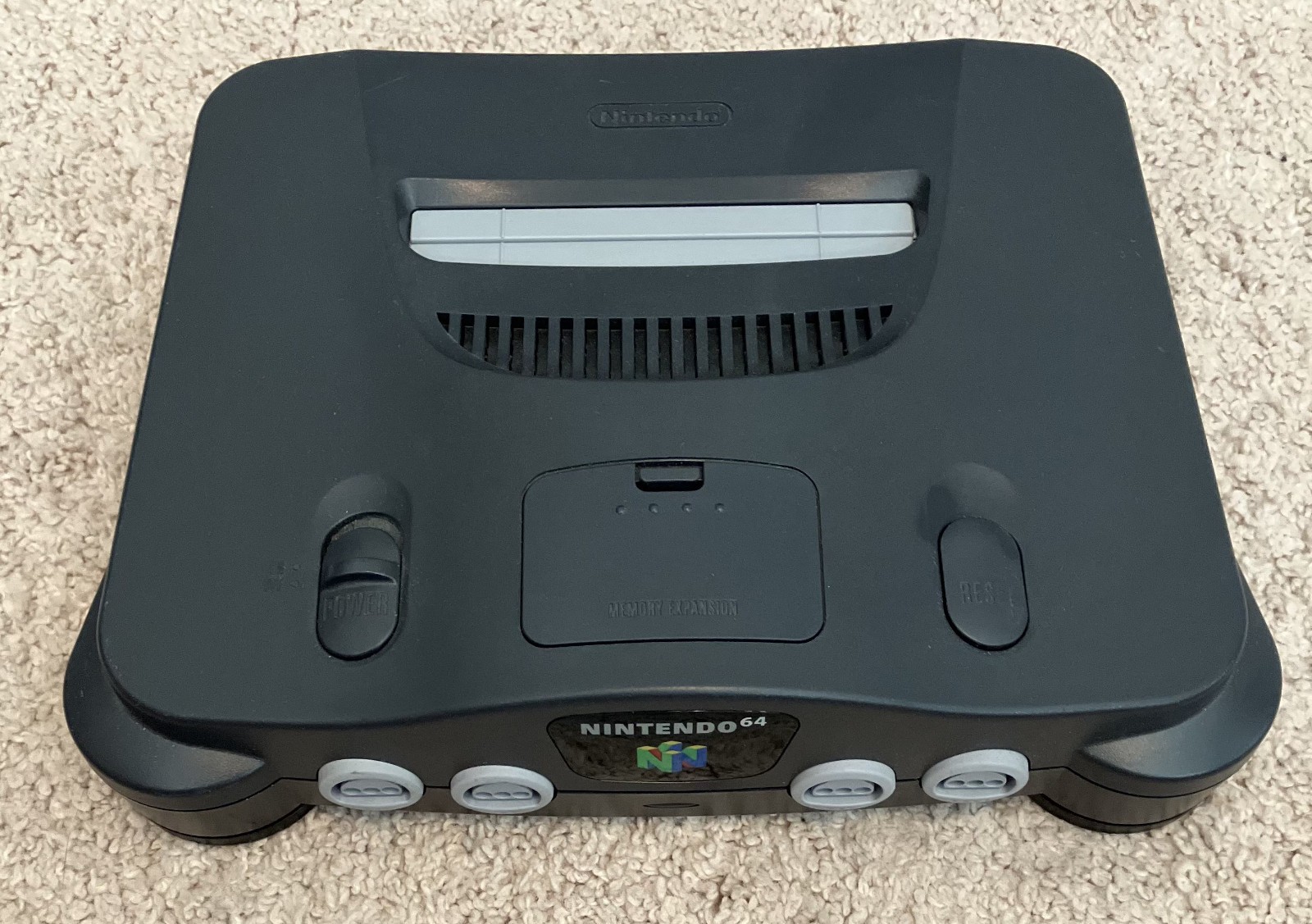 Charcoal Gray Nintendo 64 Video Game Console & Hookups, Controller NUS-001(USA)
