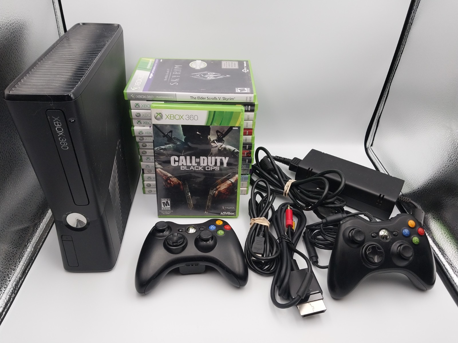 Microsoft Xbox 360 S Slim 250GB Console, 2 Controllers, & 15 Games – TESTED