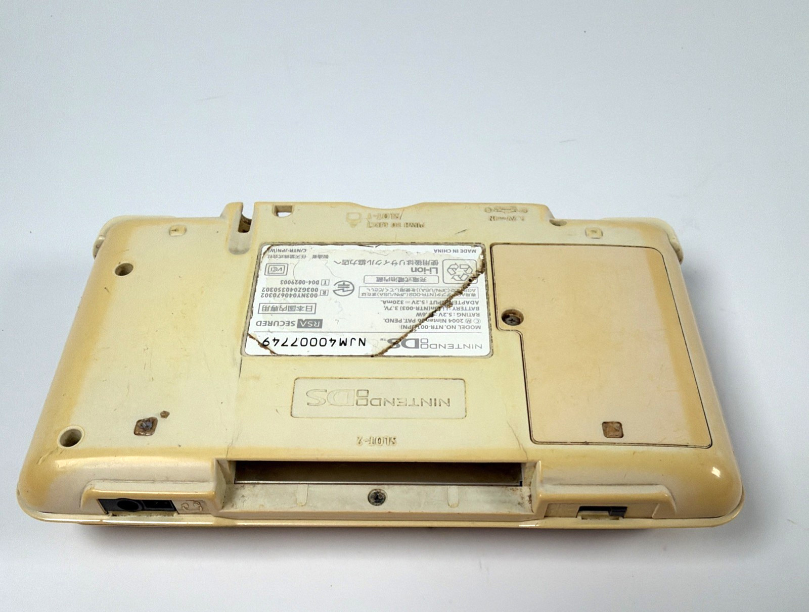 Nintendo DS Original White – Broken Hinge (AS-IS, READ), Incl. Stylus + Charger