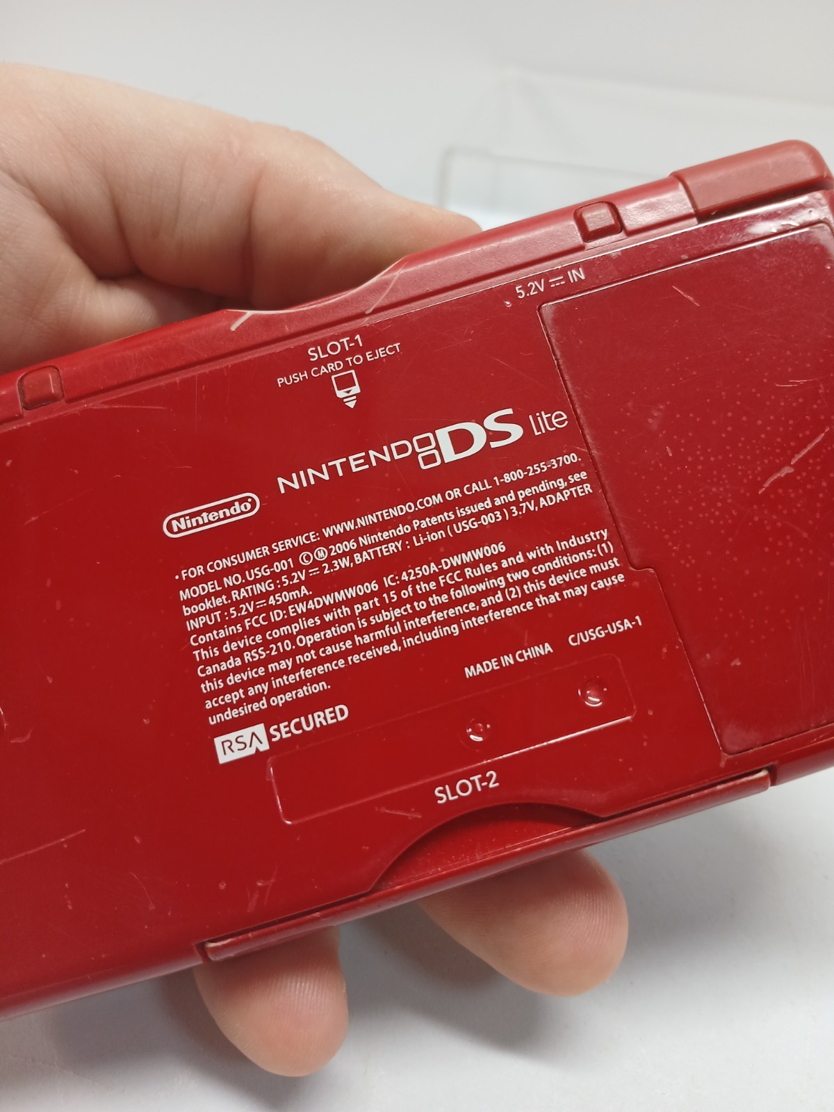 Nintendo DS Lite Red Mario Edition Console USG-001 FOR PARTS or REPAIR