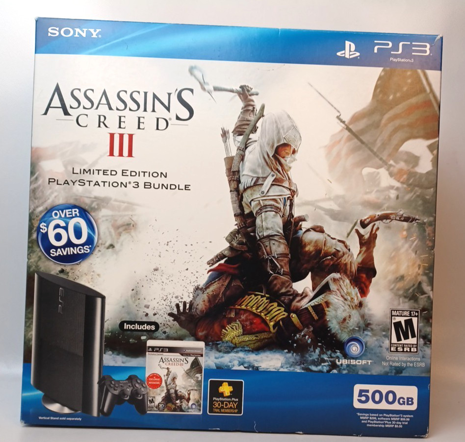 Sony Playstation 3 Super Slim Assassin’s Creed III Bundle 500GB Charcoal Tested