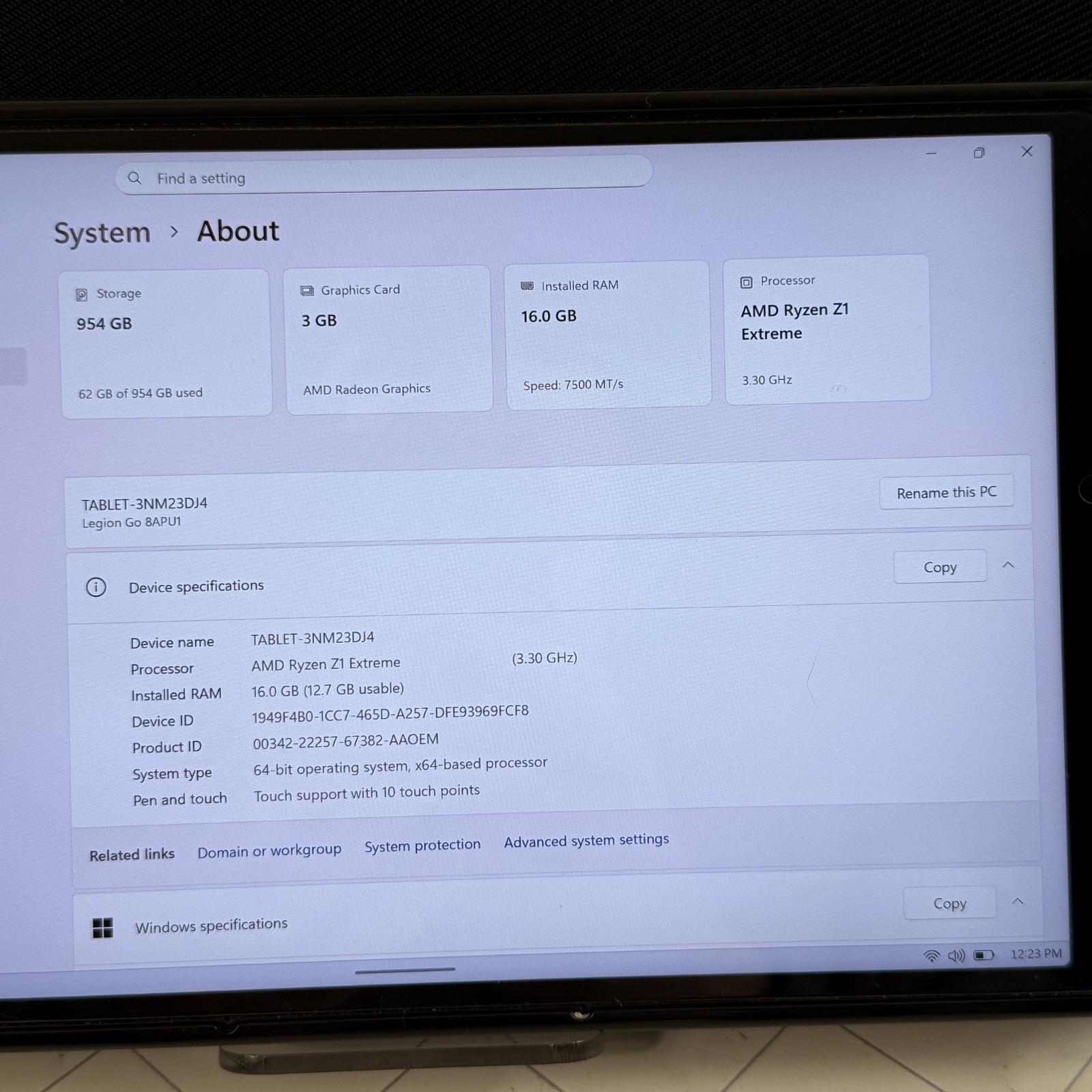 Lenovo Legion GO 8APU1 16 GB RAM 1 TB 8.8″ AMD Ryzen Z1 Extreme 3.3 GHz #H604
