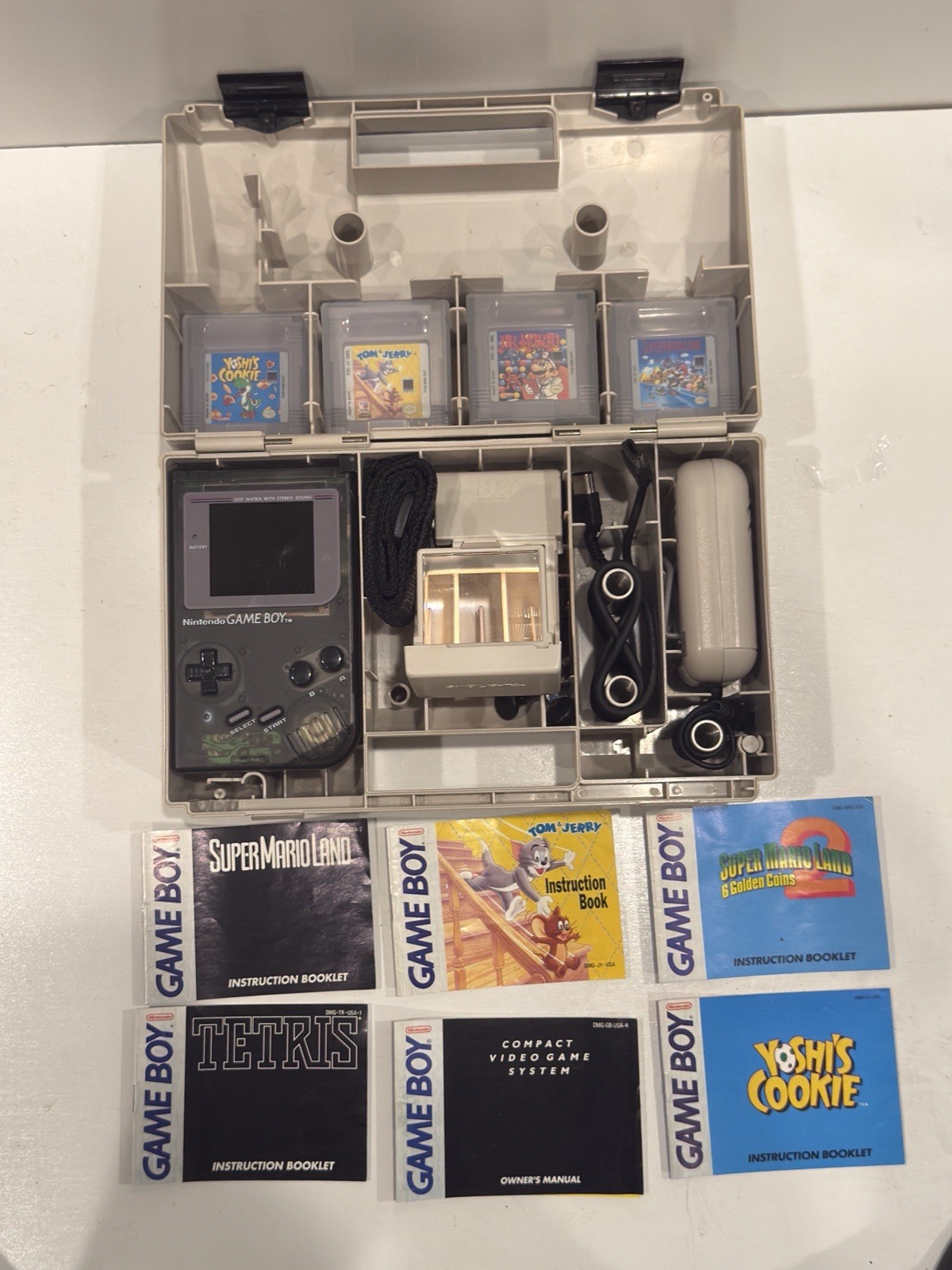 Nintendo Game Boy DMG IPS Backlit Bundle ASCII Carry-All DLX Case 6 Games Tested