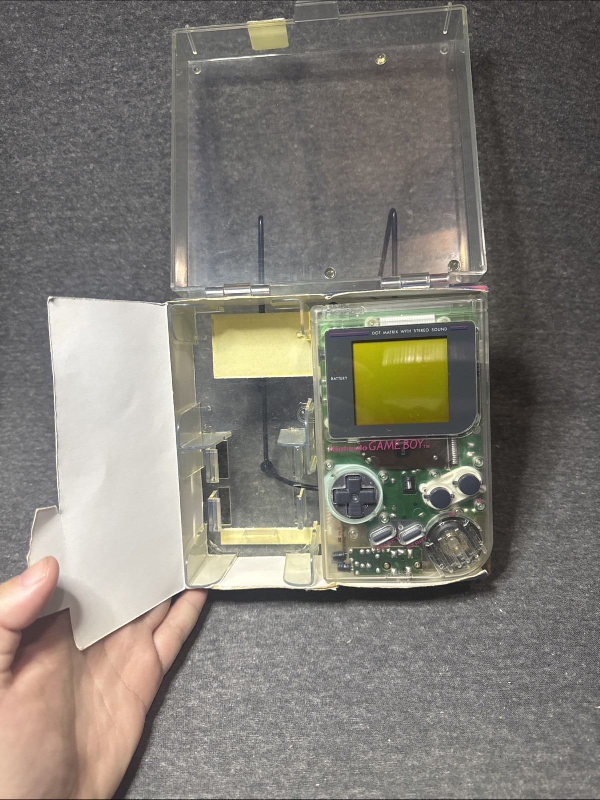 Nintendo Gameboy Clear Transparent Play It Loud DMG-01 And Case 3