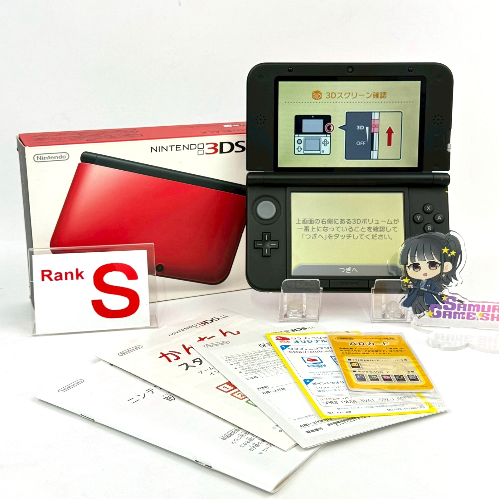 Nintendo 3DS LL XL Red Black Console Boxed Region Locked Japanese Excellent