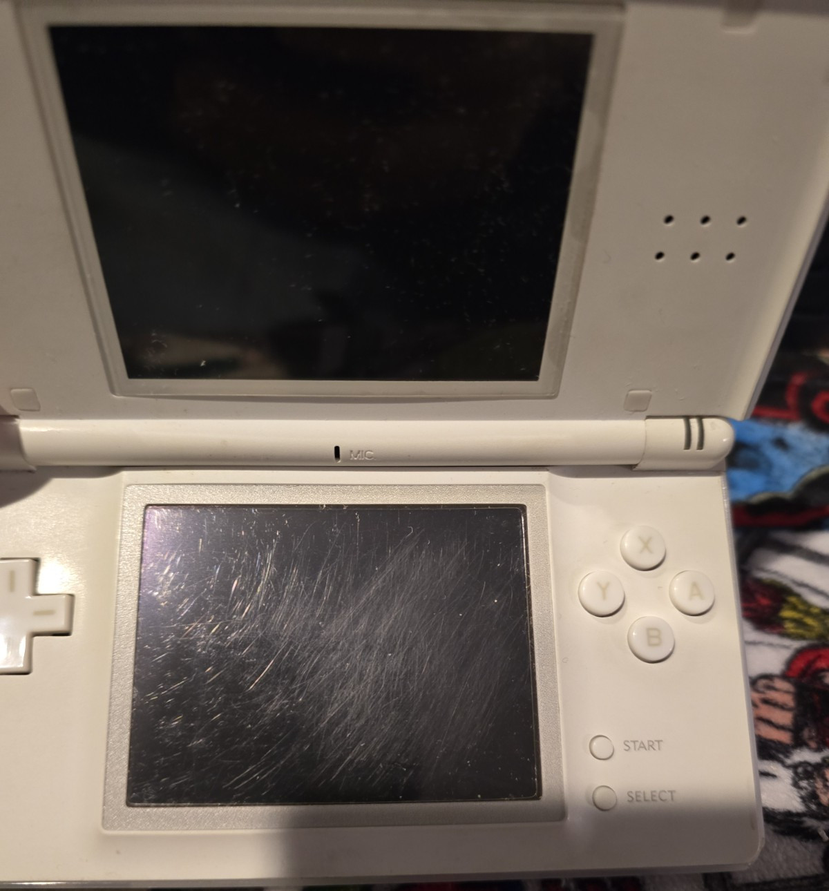 Nintendo DS Lite Polar White Handheld Console OEM Stylus Tested No Charger