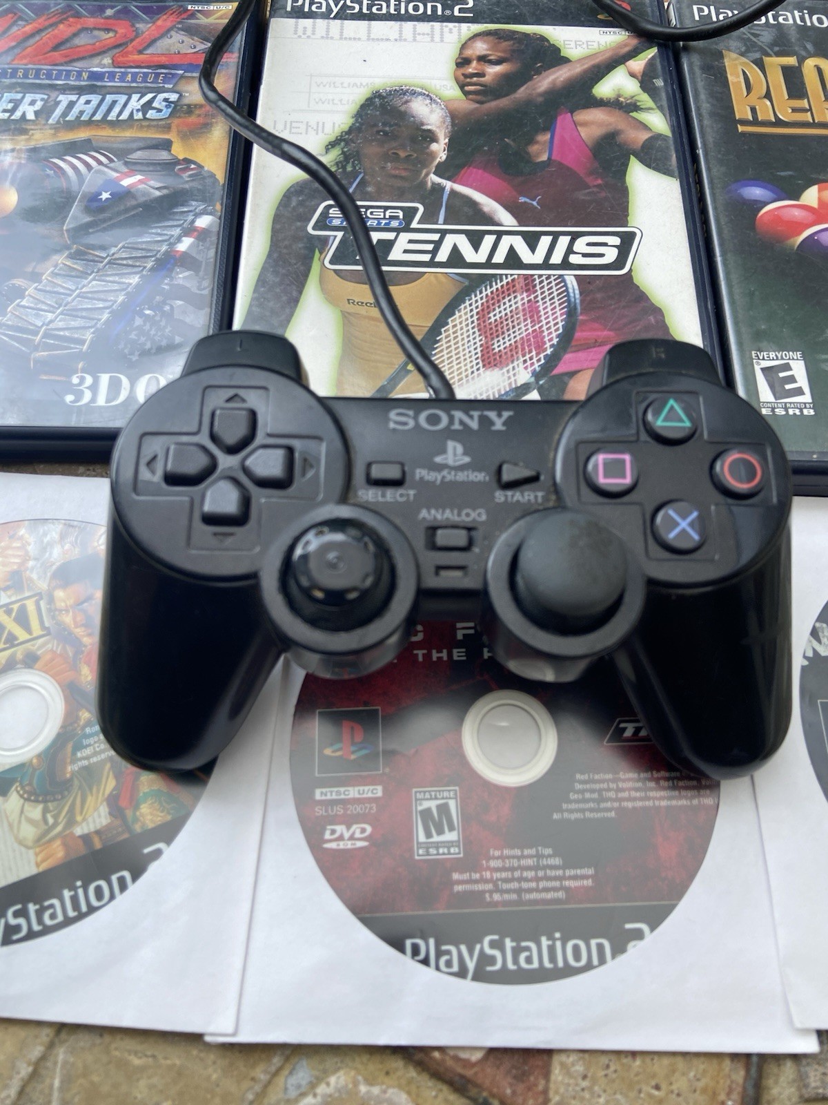 Sony PlayStation 2 PS2 Slim Console Bundle 29 Games Controller Tested & Working