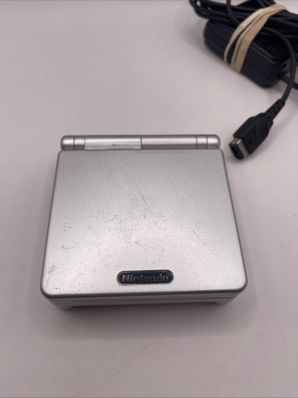 Nintendo Game Boy Advance SP Platinum Silver AGS 001 Working + Charger OEM Accep