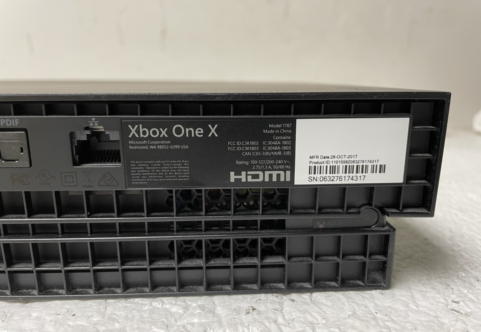 Microsoft Xbox One X 1TB Black 1787 Console Gaming System No Power For parts