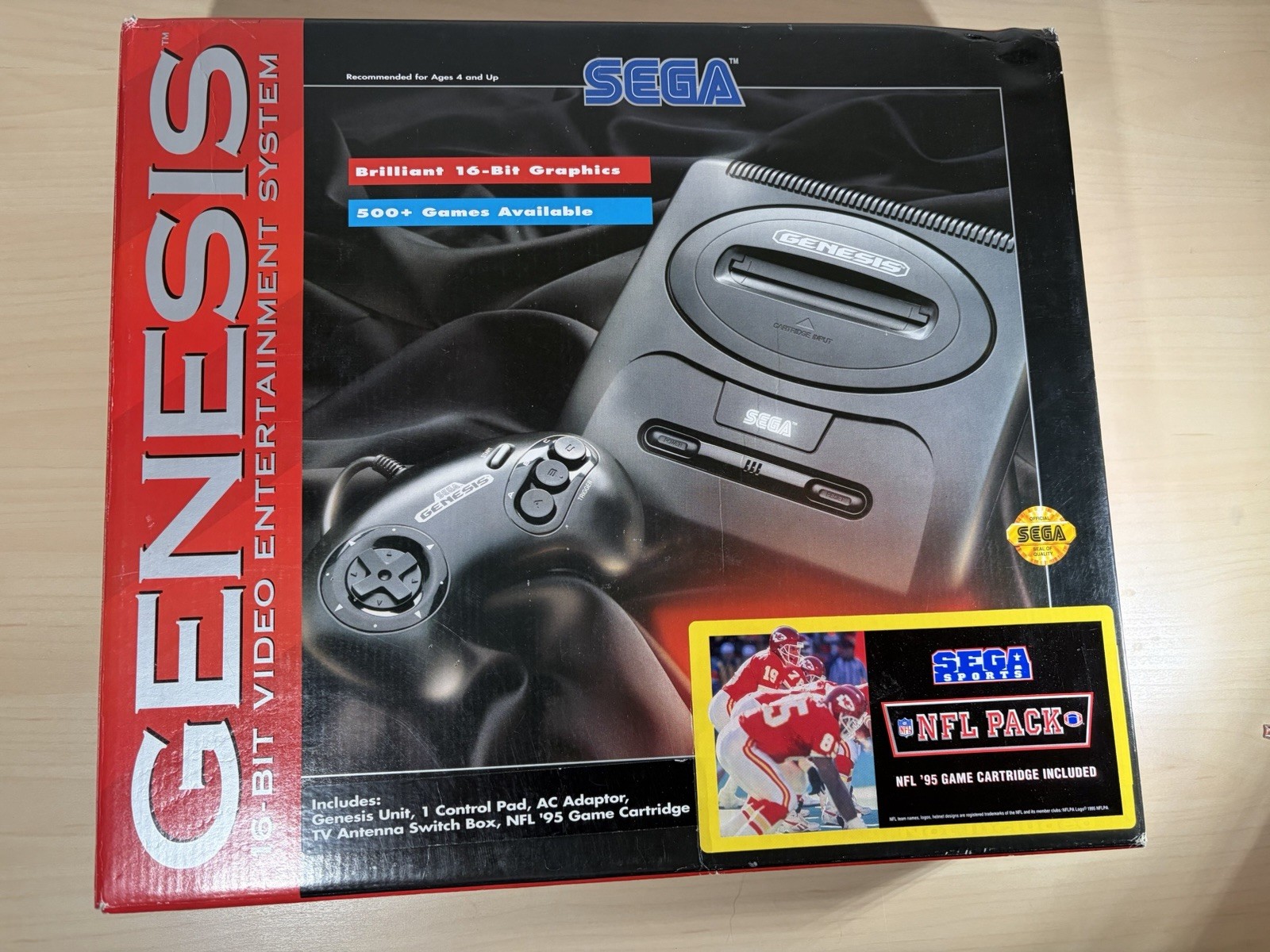 Sega Genesis II 2 Black Game Console System NFL 95