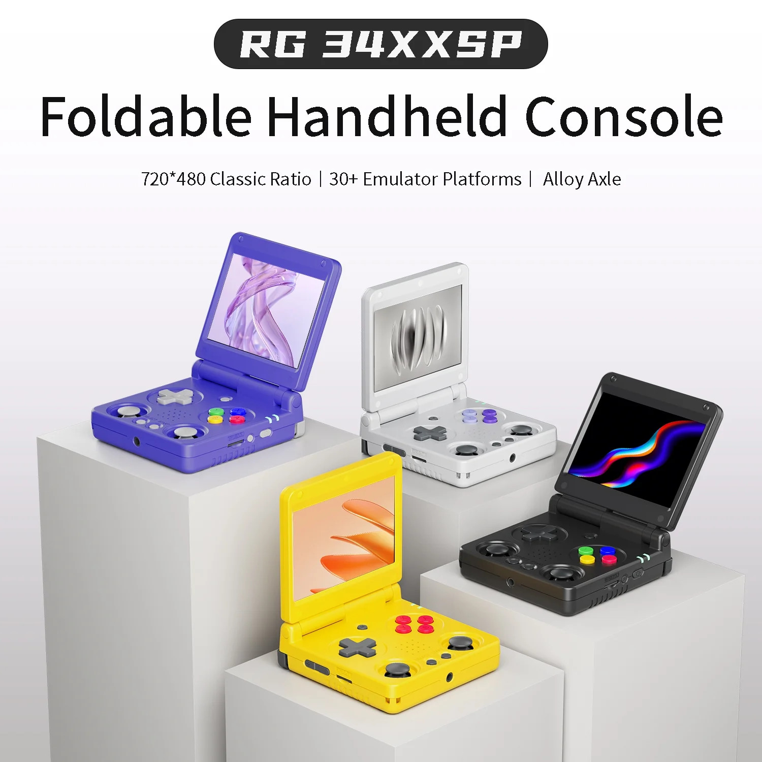 RG34XXSP Handheld Game Console,3300 mAh Battey,3.4 inch Screen Support 30+ Simul