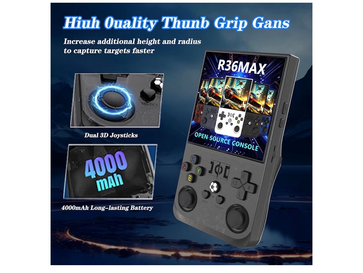 R36MAX 4000mAh Portable Rechargeable Handheld Retro Game Console,Comfort 15