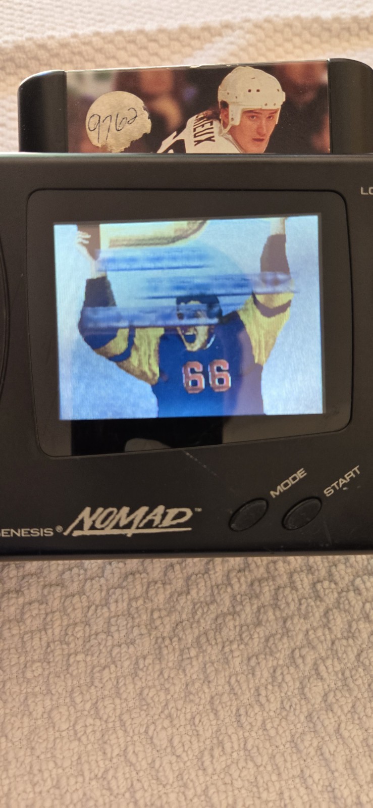Sega Genesis Nomad (1995) Tested W/ Charger&Battery Working. Mario Lemiux Hockey
