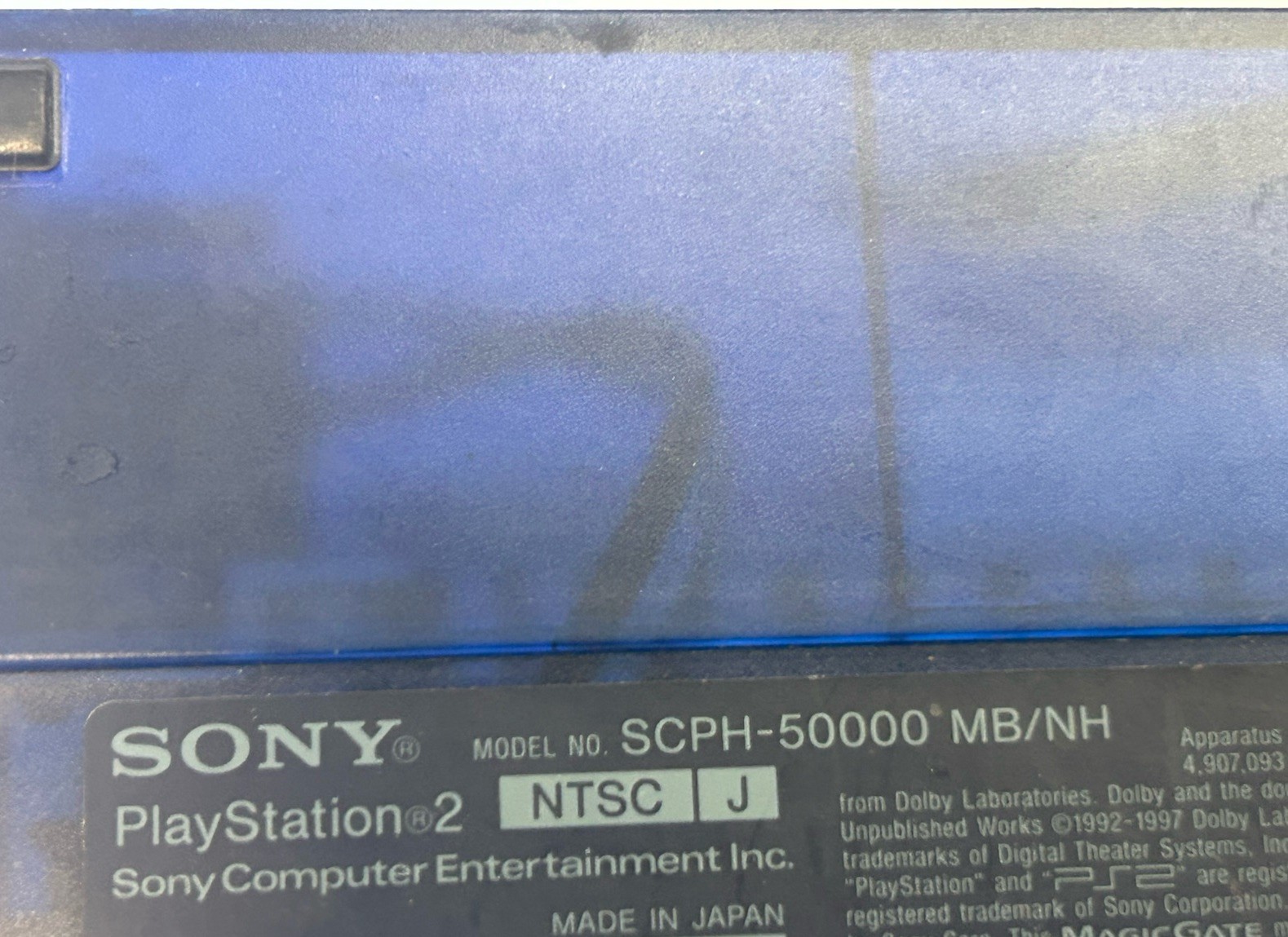 PlayStation 2 PS2 SCPH-50000MB/NH Mid Night Blue Fat Model-CONSOLE Only- REPAIR