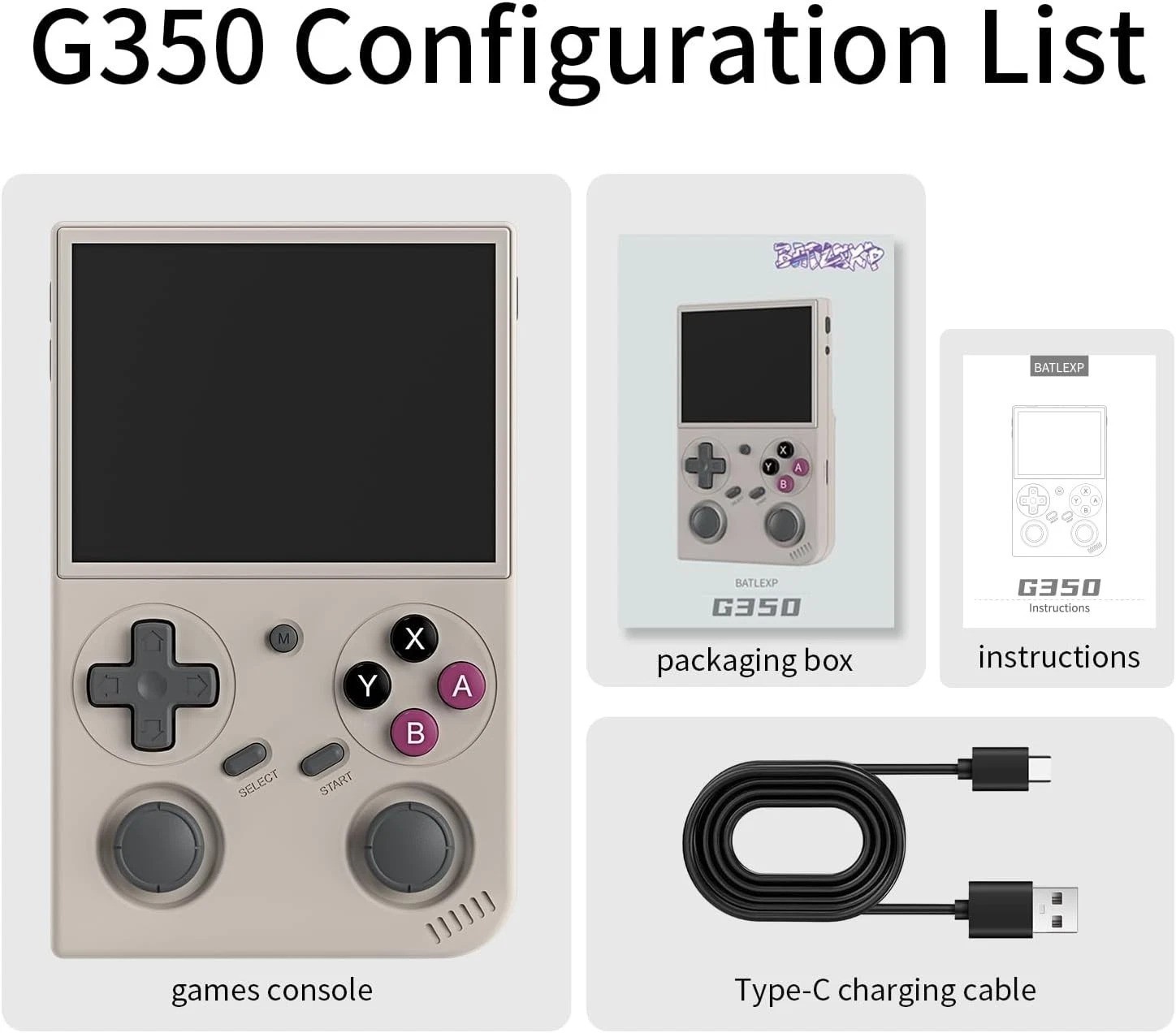 G350 Retro Handheld Game Console , Preload 4371 Games 3.5 Inch IPS Screen 320…
