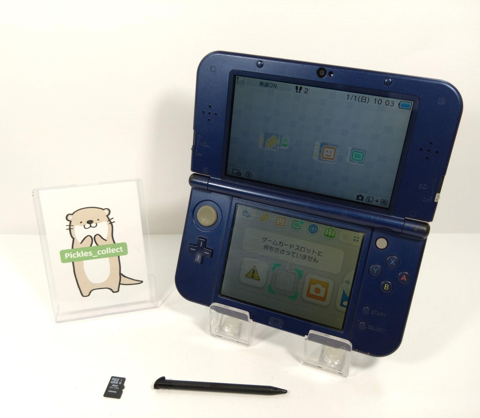 Nintendo New 3DS LL XL Metallic Blue RED-001 w/Stylus 4GB Japanese Tested 0511E