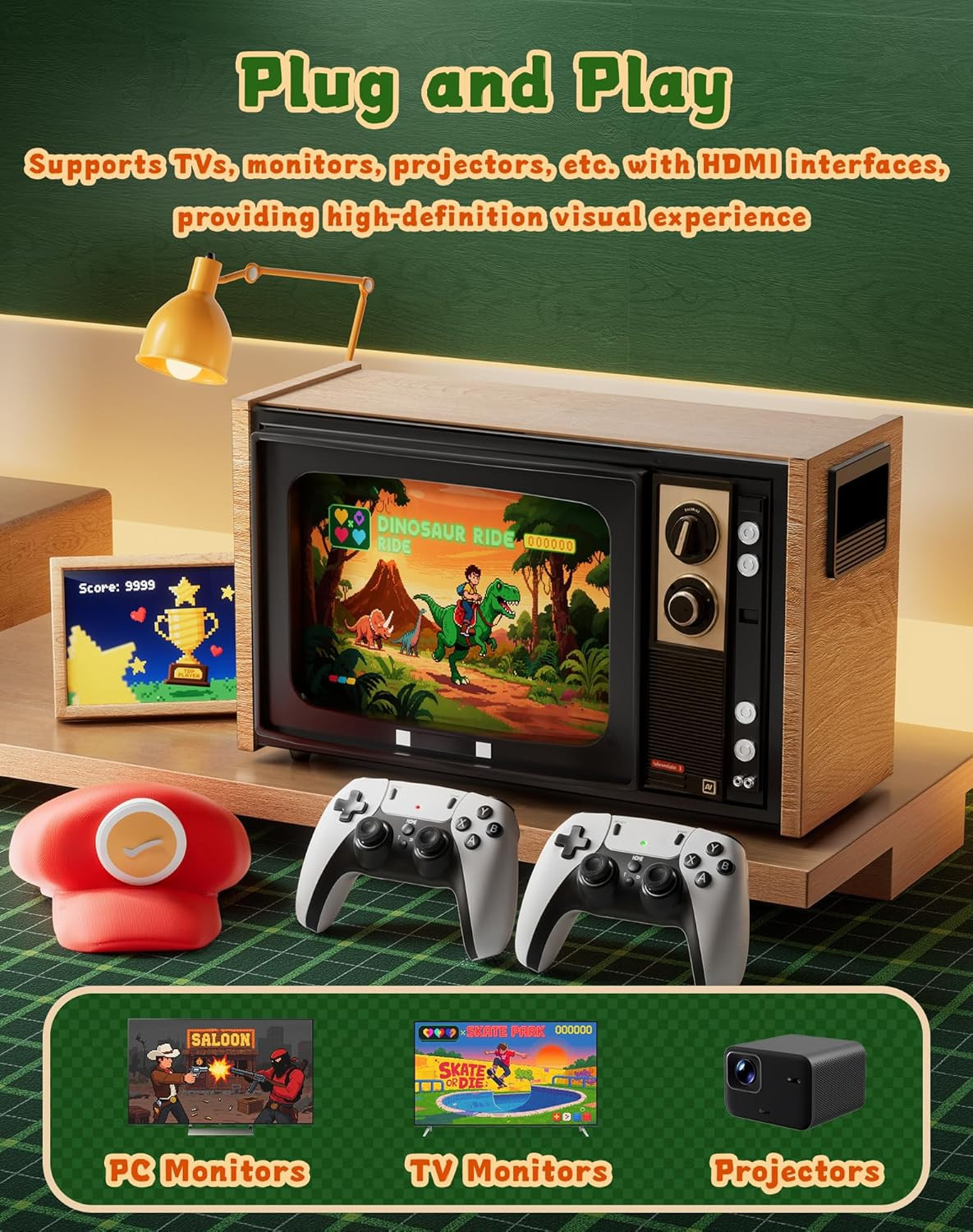 2026 New Upgrade Retro Gaming Console Pro, Video Games Consoles with 4K HDMI, Bu