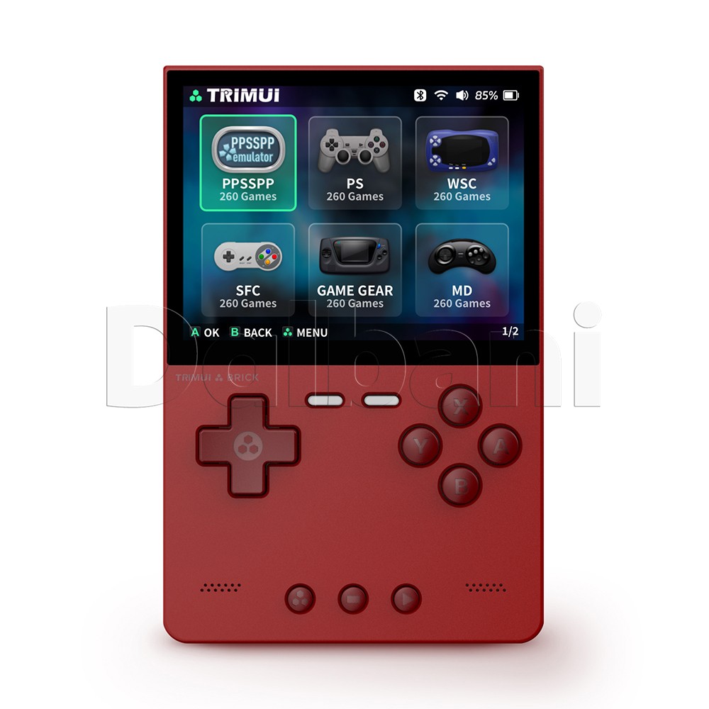 TrimUI Brick Red Open Source Handheld Game Console with 64GB