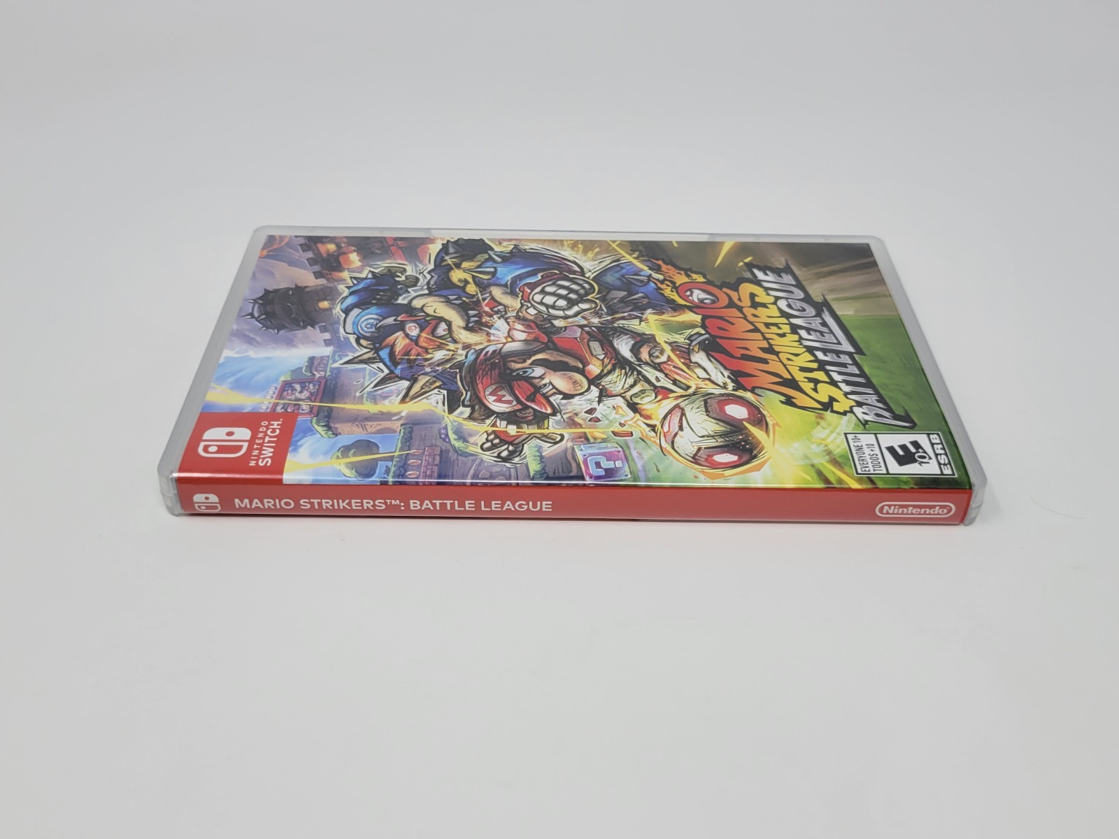 Nintendo Switch Console Neon Blue Red Joycons w/ Mario Odyssey Smash & Strikers