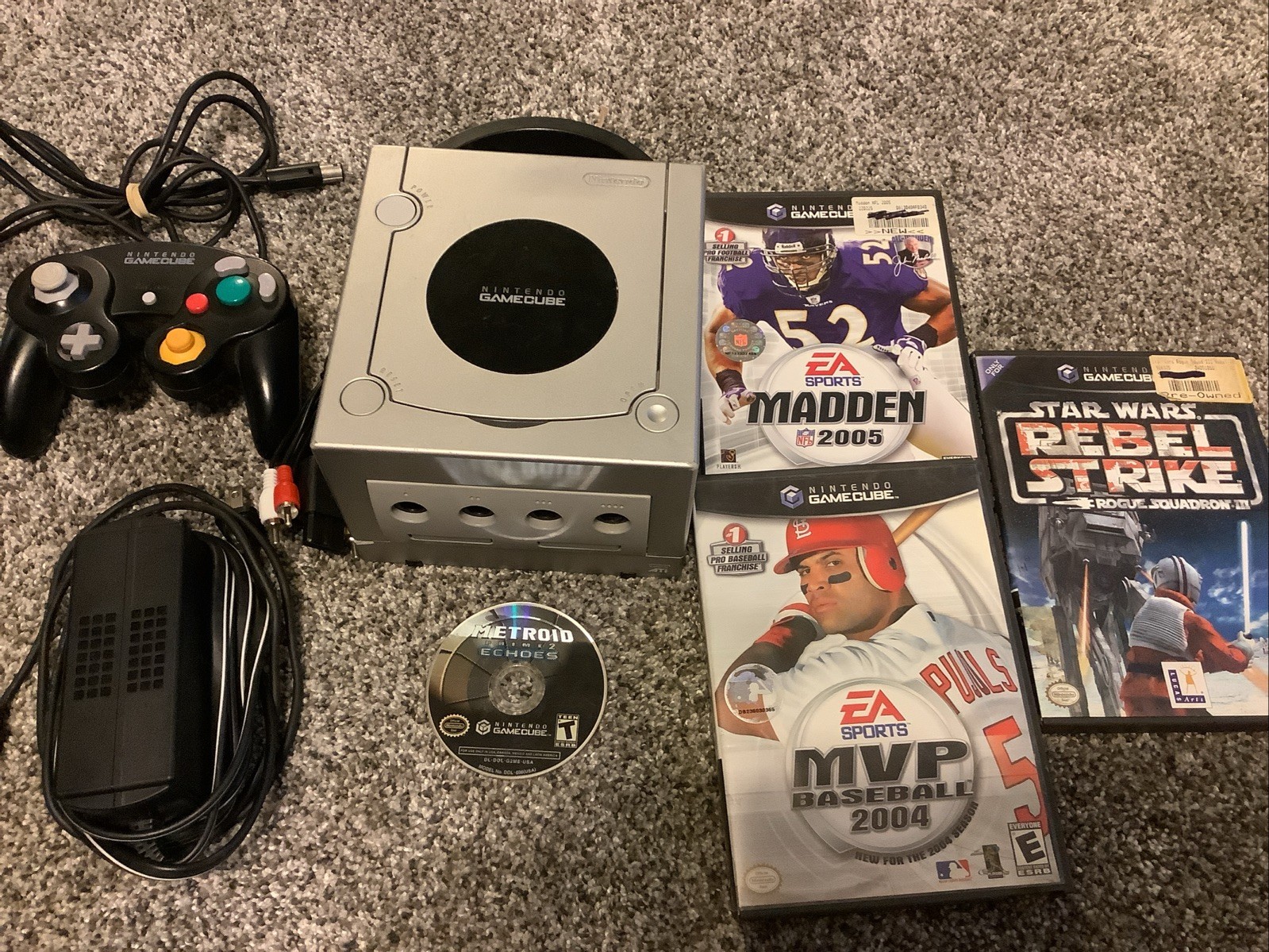 Nintendo GameCube Console Bundle Metroid Echos Madden Star Wars Works Tested