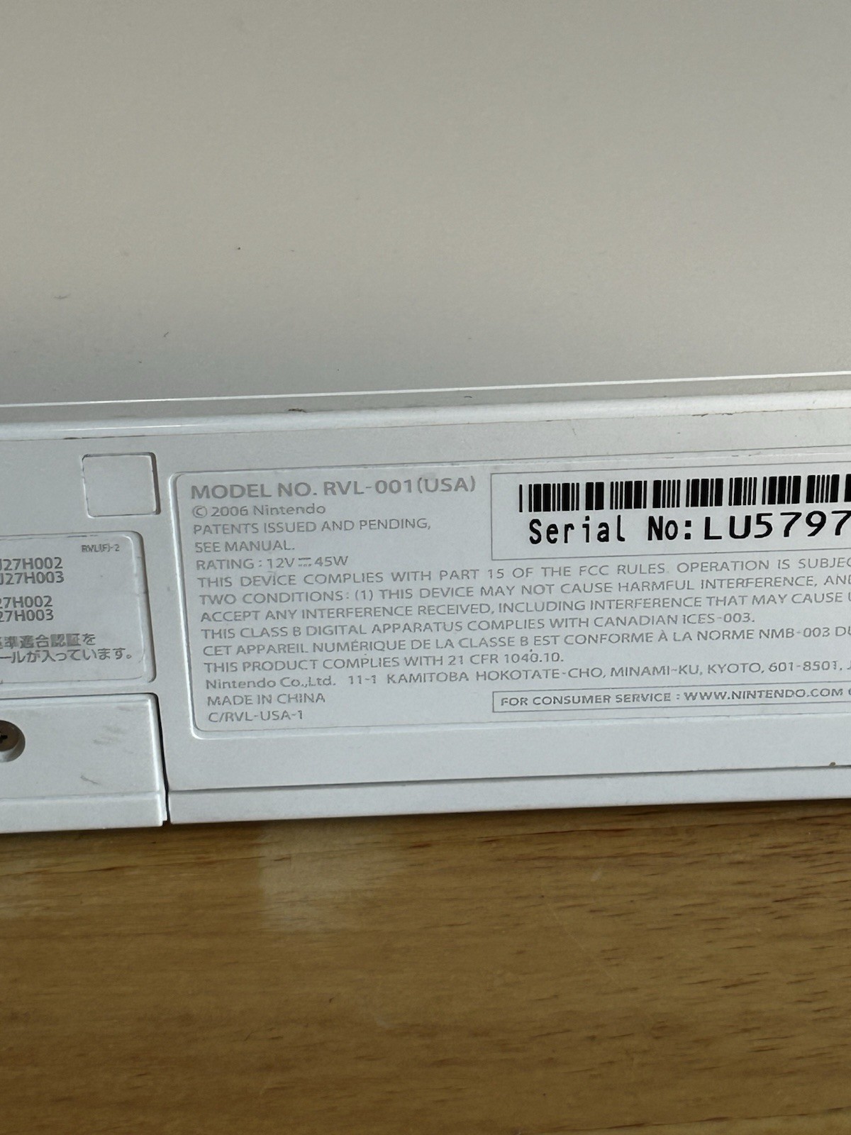 Nintendo Wii System Console Only (RVL-001) USA Parts Only READ DESC