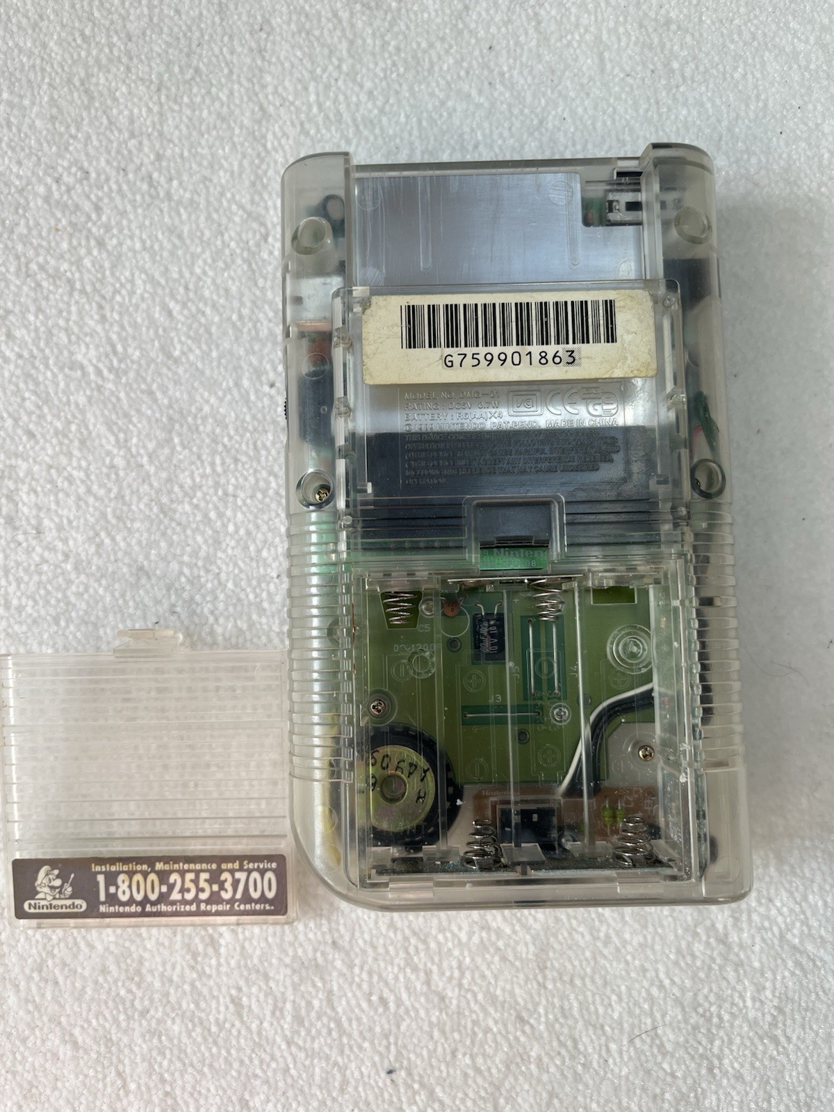 Nintendo Game Boy Transparent Clear Classic Handheld Console *TESTED WORKS*