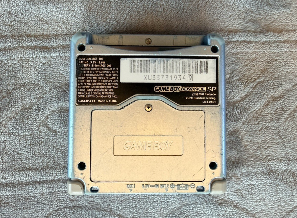 Nintendo Game Boy Advance SP AGS-101 Pearl Blue Console Scooby Doo Case Untested