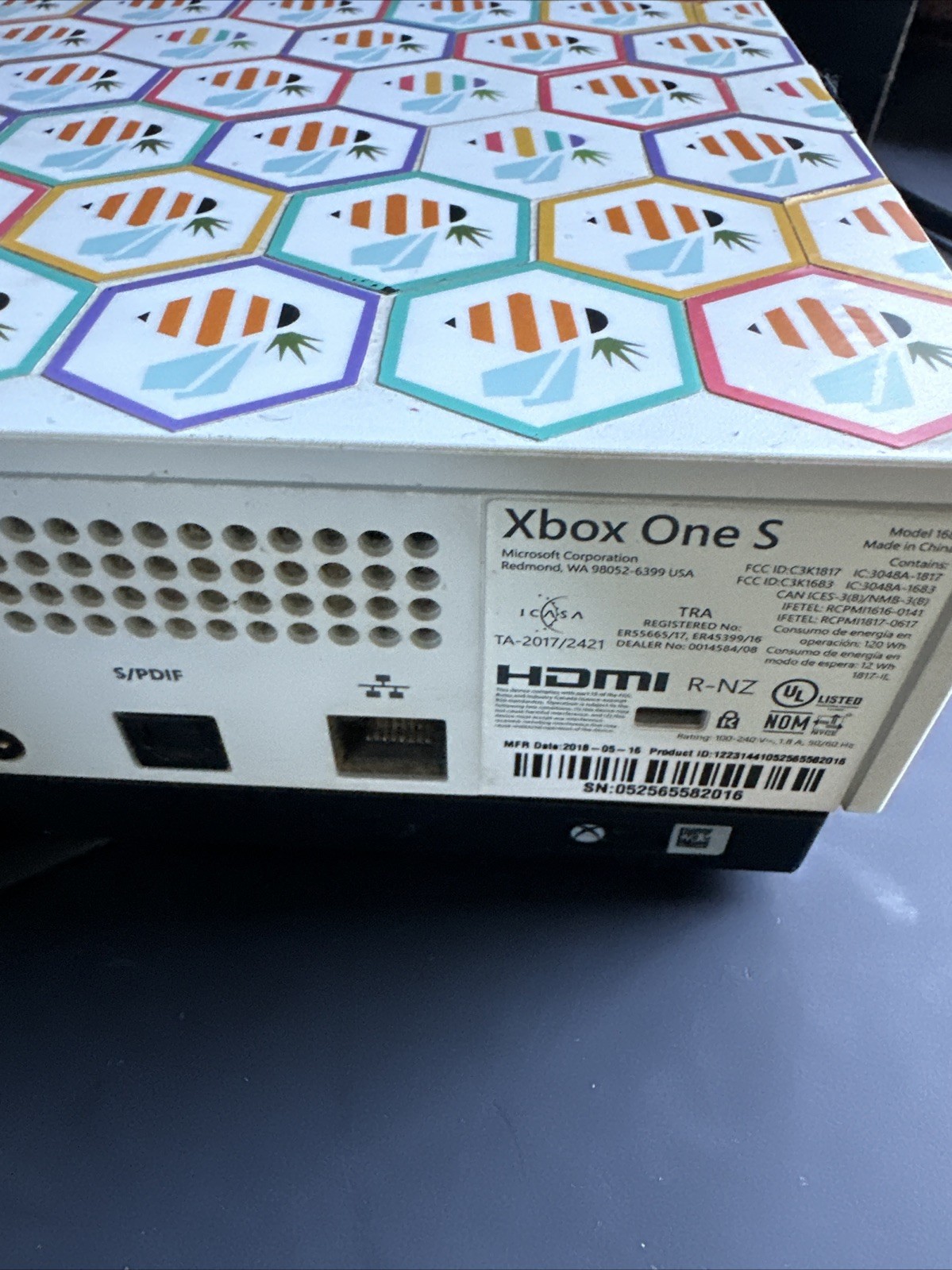 Microsoft Xbox One S Console Model 1681 White Tested Working No Controller #R125