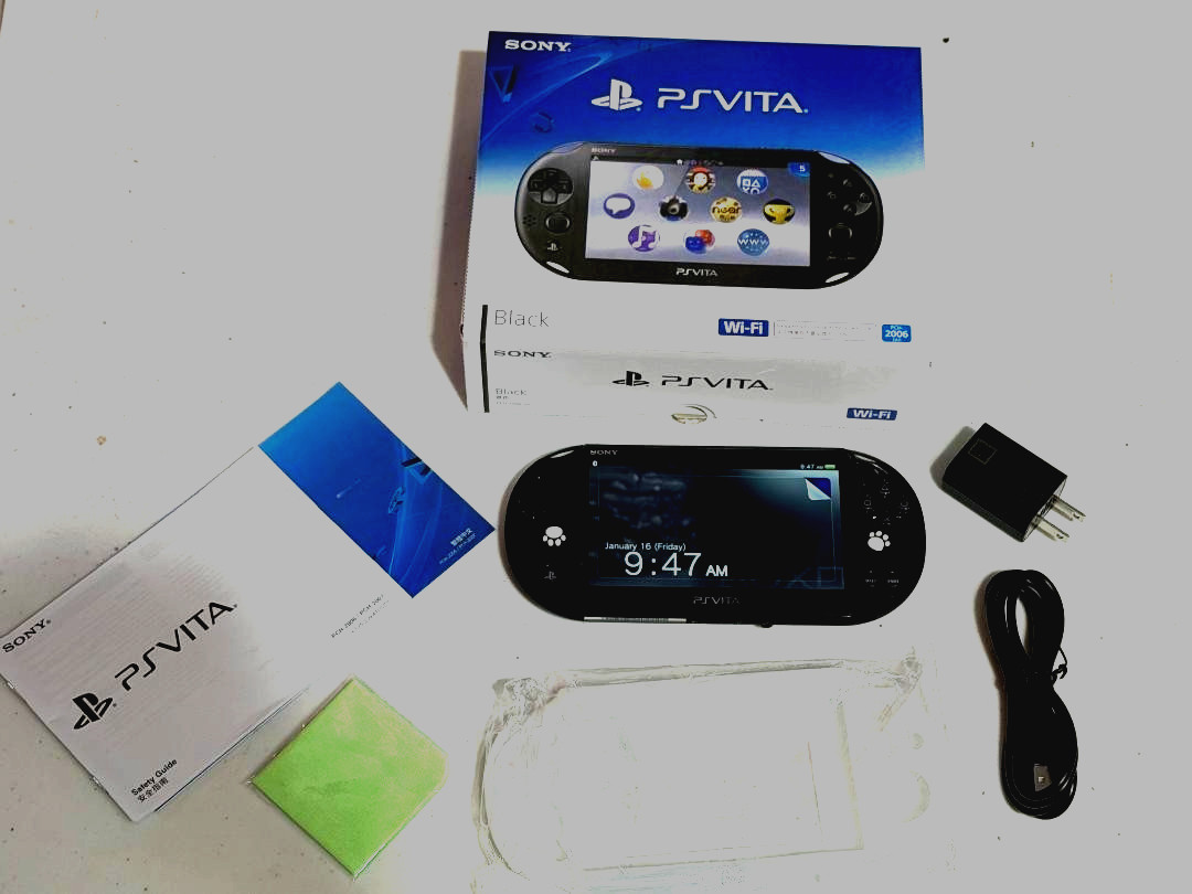SONY PS Vita PCH 2000 Console Charger w/Box PlayStation PSV Slim Black 64GB USA