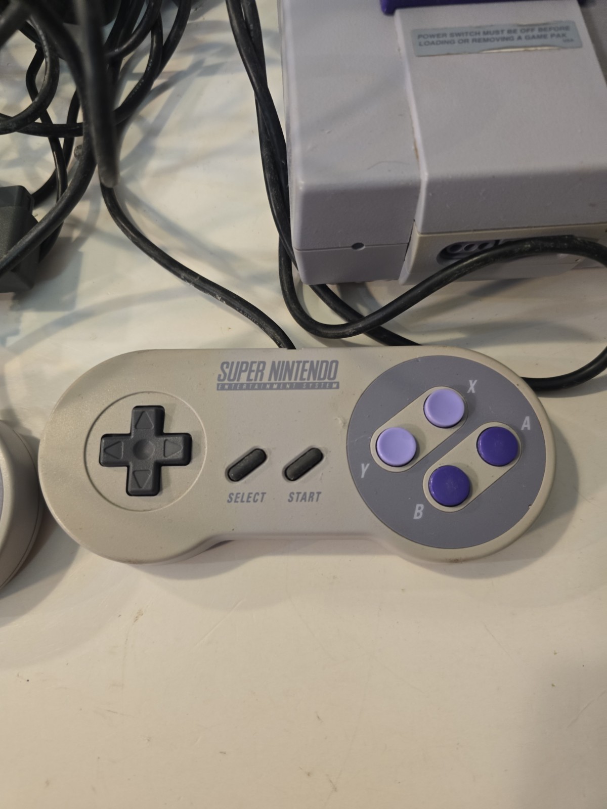 Nintendo Super Nintendo SNES SNS-001 Console Cords & 2 Controllers Untested VTG