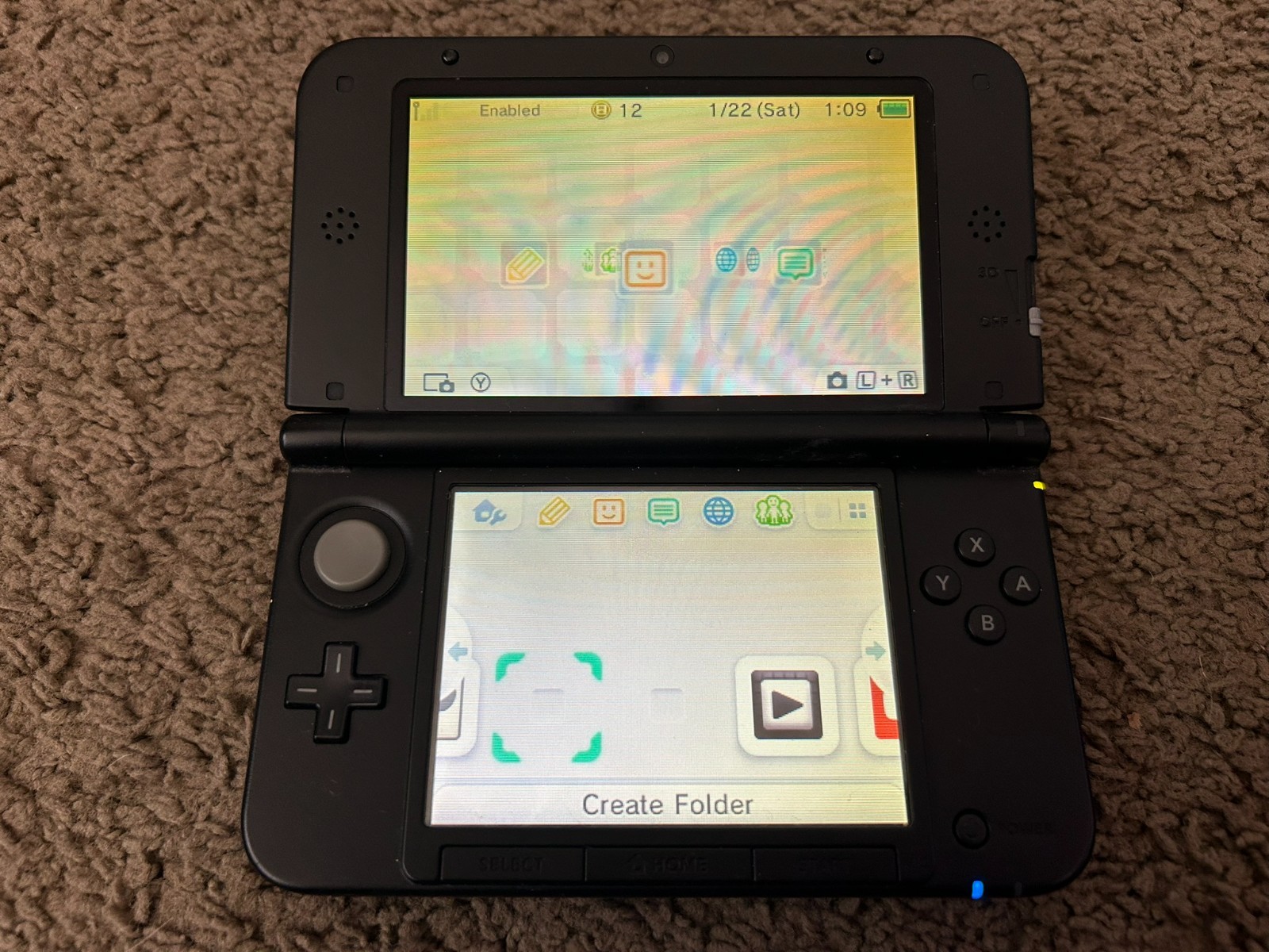 *READ* Nintendo 3DS XL Handheld System Blue & Black+Luigi’s Mansion bundle lot