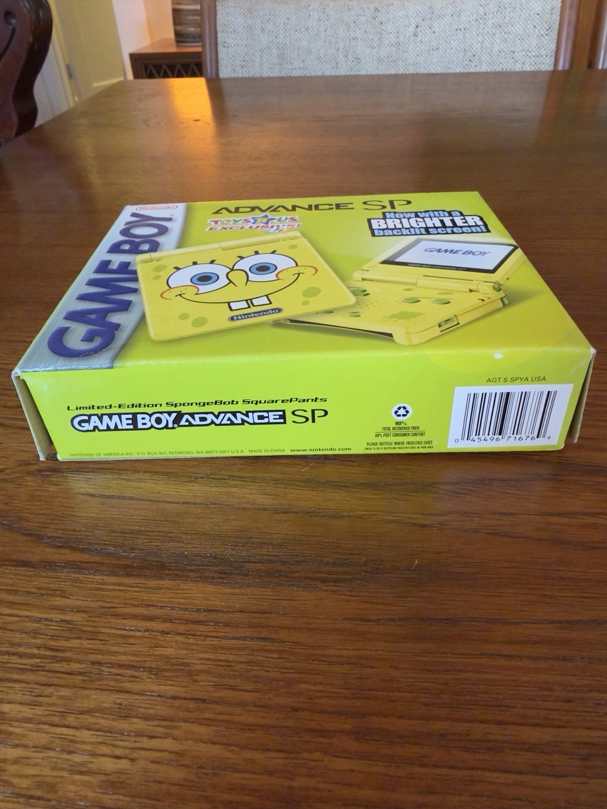 CIB Nintendo Game Boy Advance SP AGS-101 Backlit SpongeBob Toys R Us Yellow NTSC