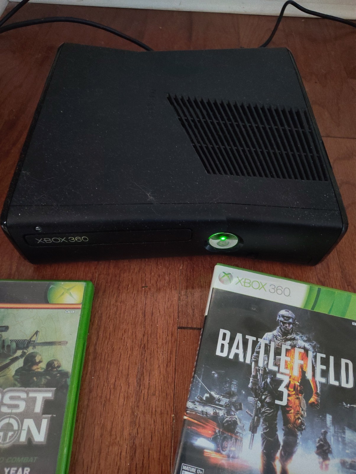 Xbox 360 Slim 250GB Console Black Bundle OEM Controller Cords Tested MX4