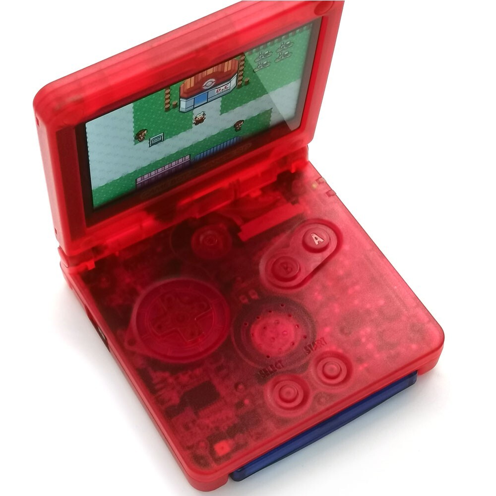 Game Boy Advance SP Clear Red Console modify IPS V5 Backlight Screen 720×480